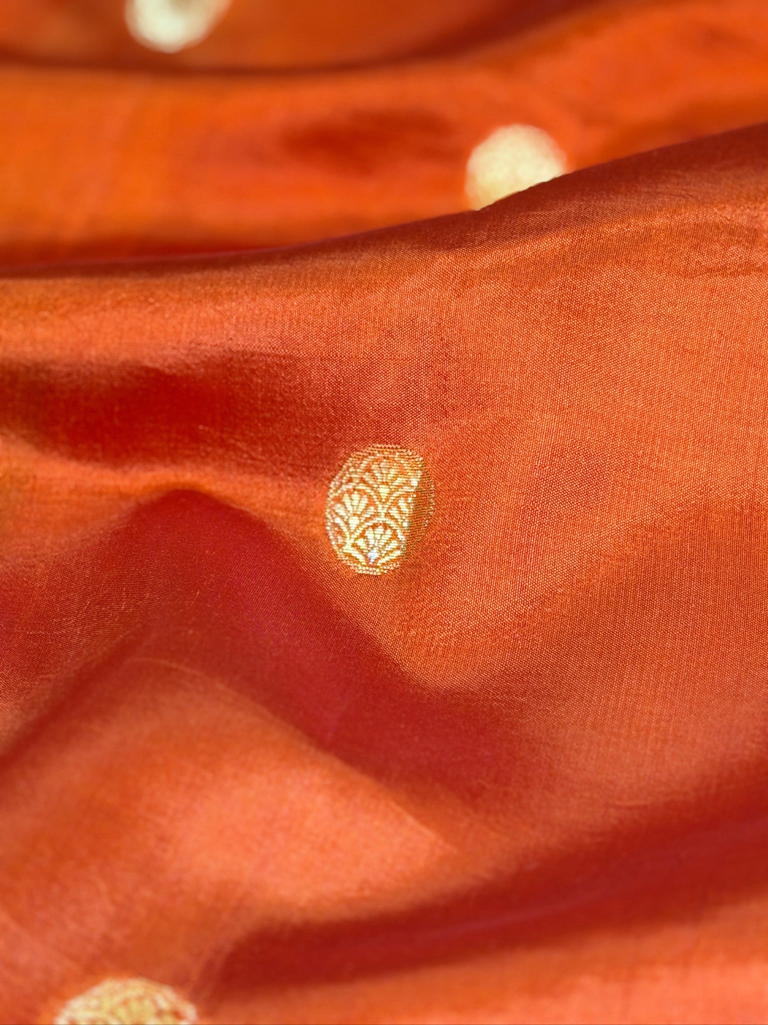 Rust Orange 100% Pure Soft Katan Silk Saree