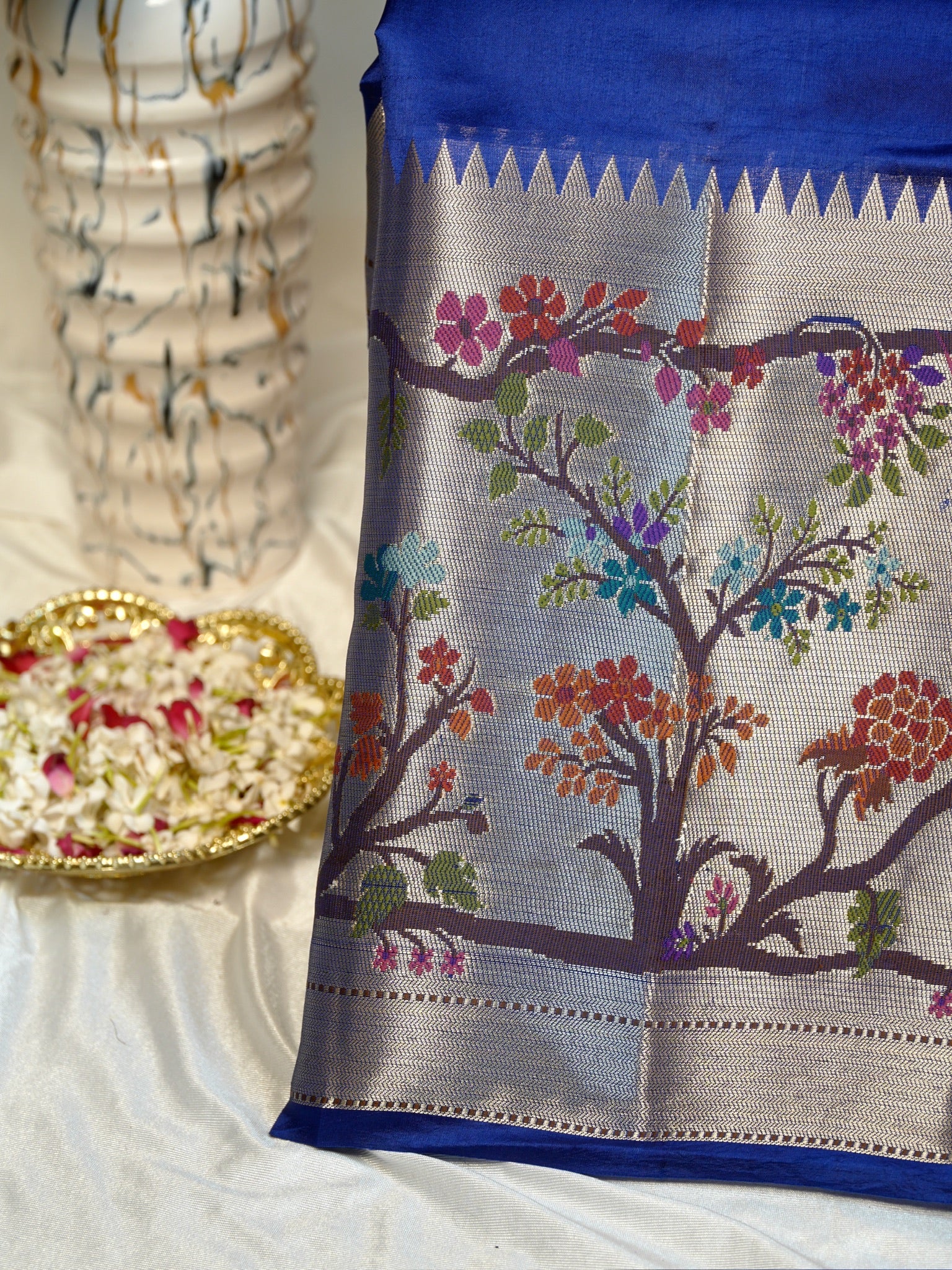 Royal Blue 100% Pure Soft Katan Silk Saree