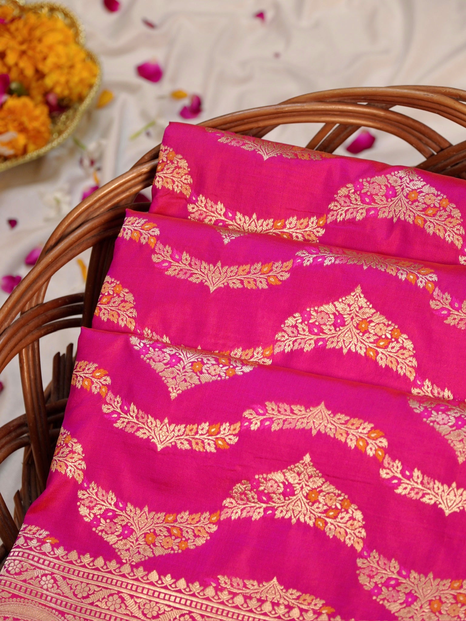Pink Pure Katan Silk Saree |Minakaari Pattu Style