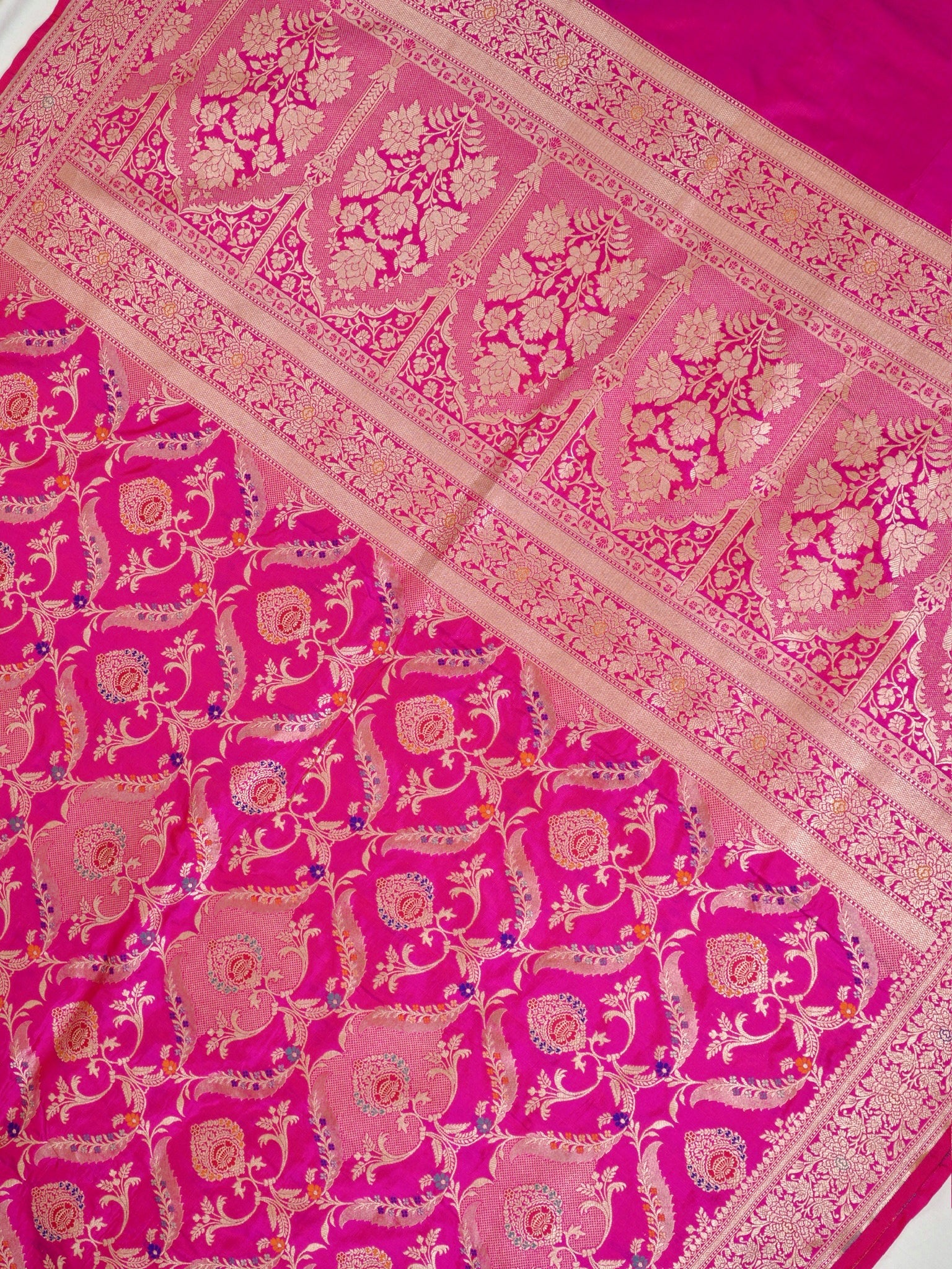Pink Pure Katan Silk Saree |Minakaari Pattu Style