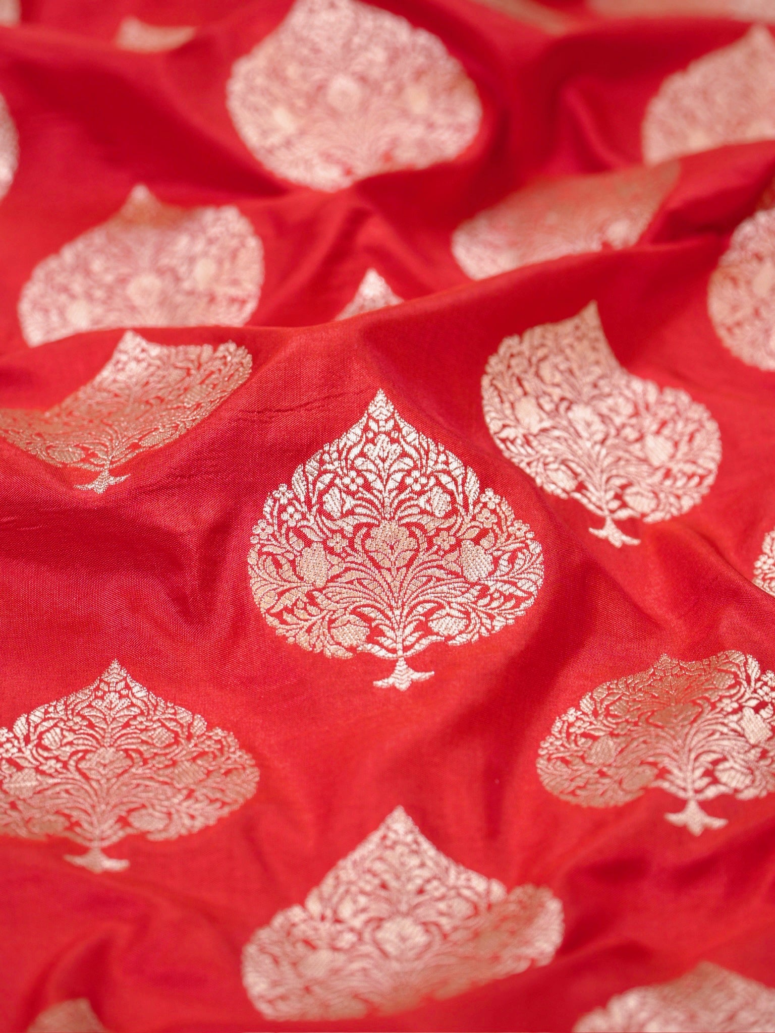 Red Pure Katan Silk Saree |Sona Rupa Pattu Style