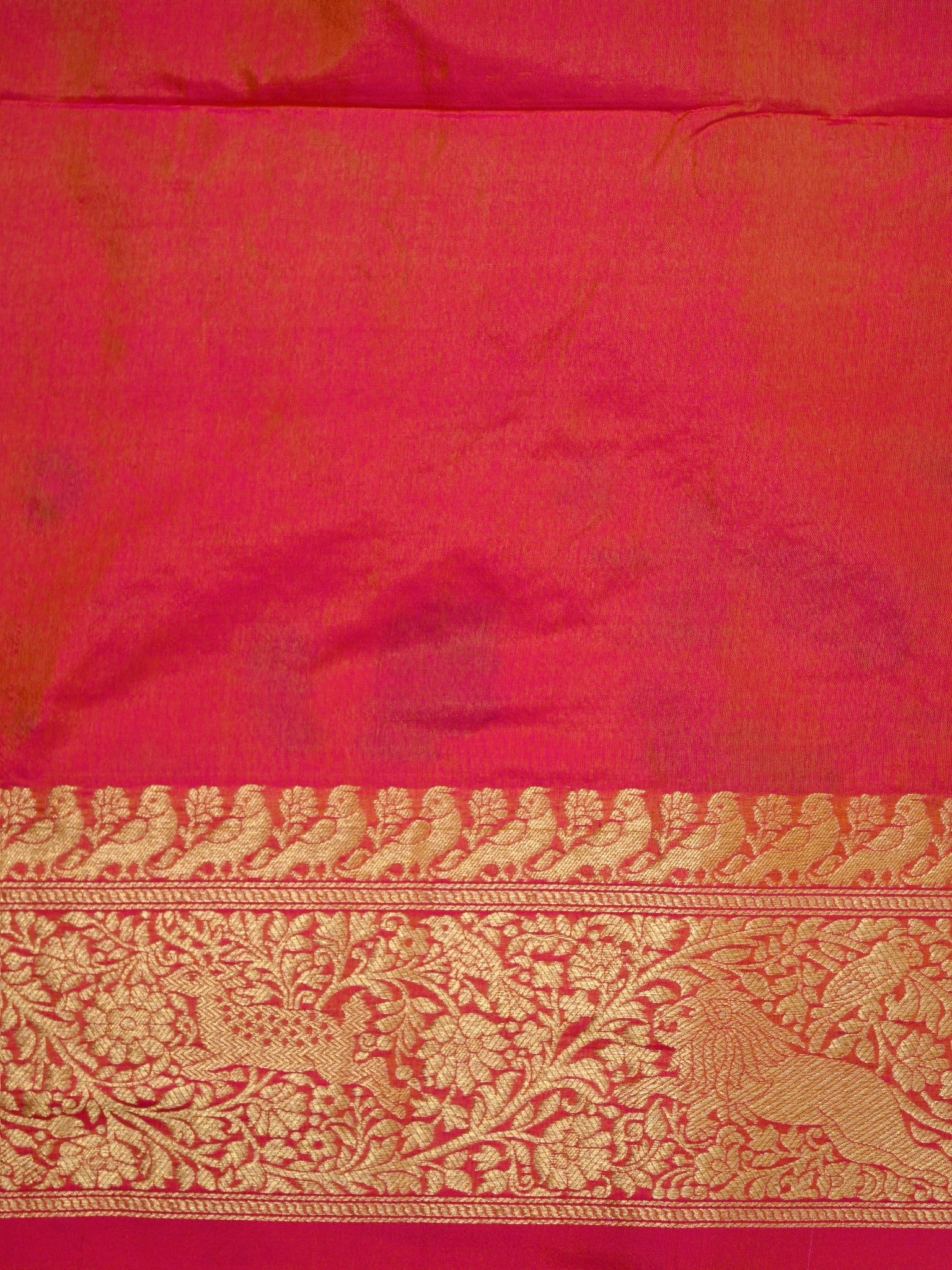 Orangish gold Pure Katan Silk Saree |Minakaari Pattu Style