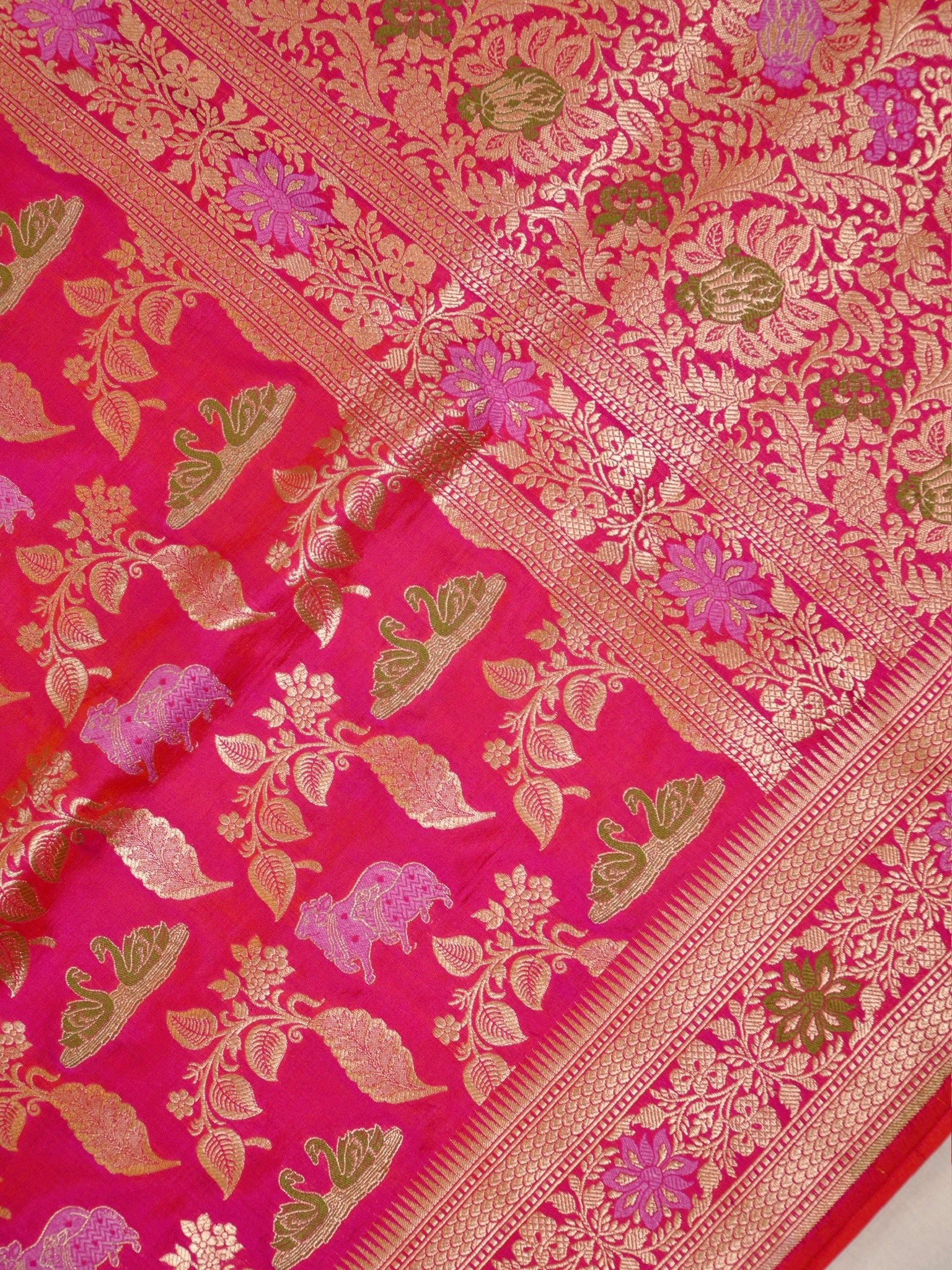 Pink Pure Katan Silk Saree |Minakaari Pattu Style