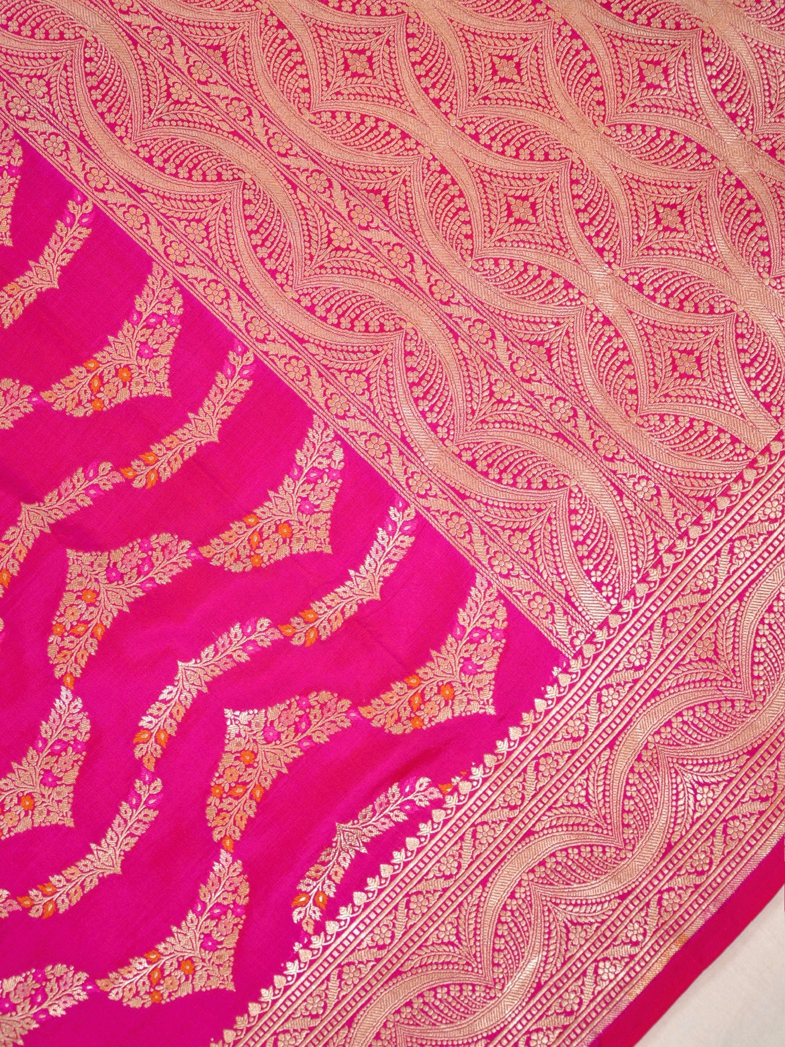 Pink Pure Katan Silk Saree |Minakaari Pattu Style