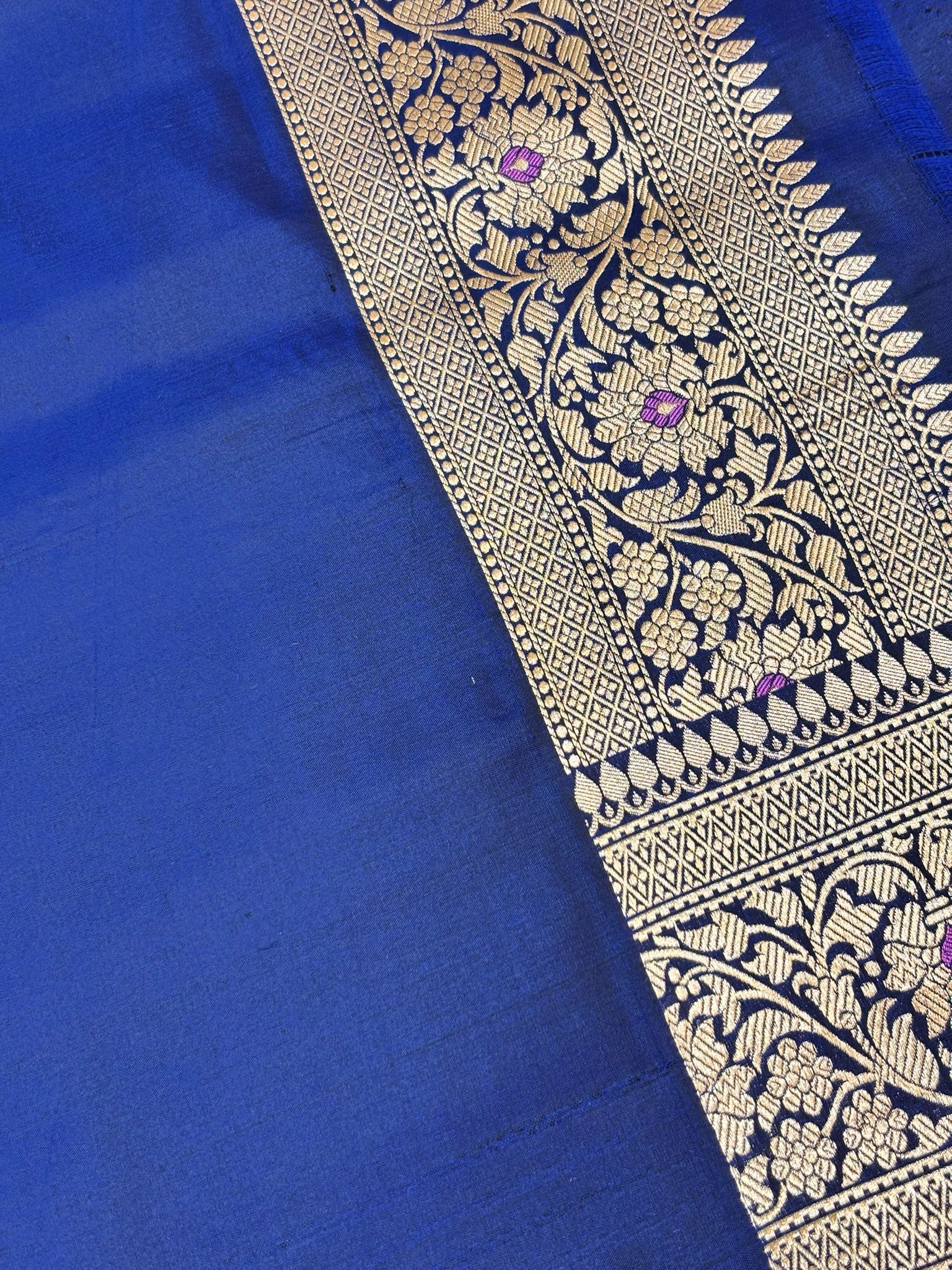 Royal Blue Banarasi Rangkaat Pure Silk Saree