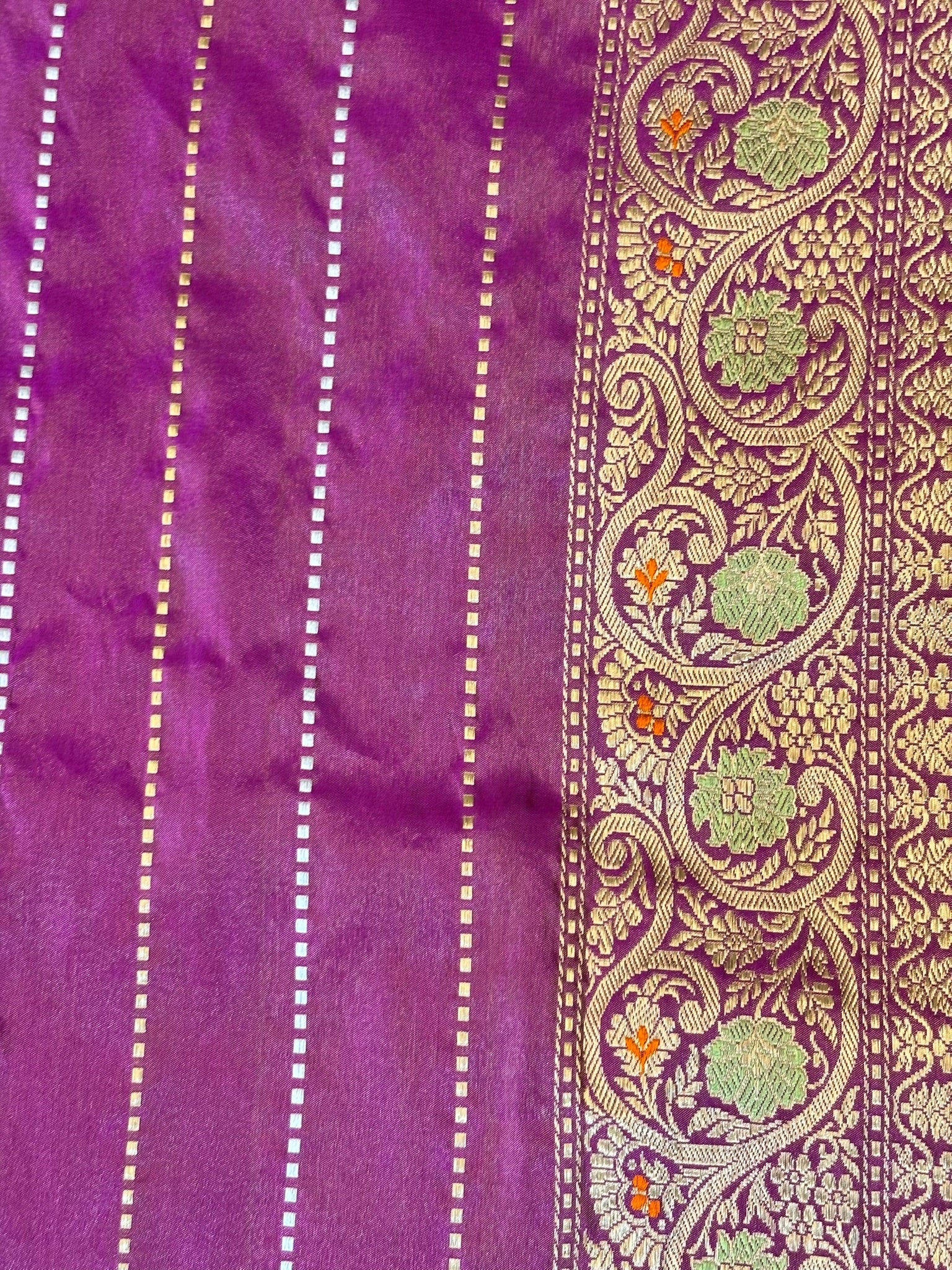 yellow Handwoven Pure Banarasi Tissue Silk Saree