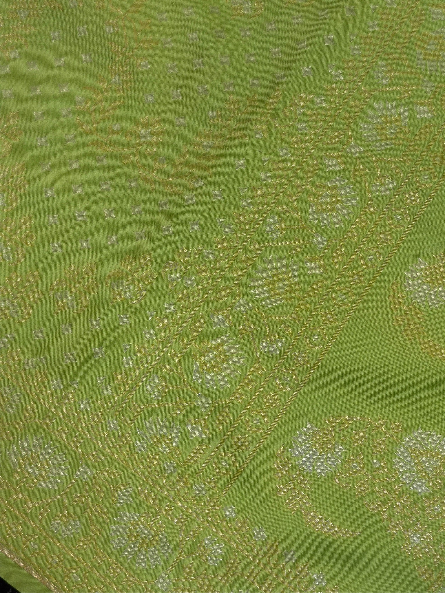 Pure Ektara Silk Jamdani Saree | Elegant Pista Green Design