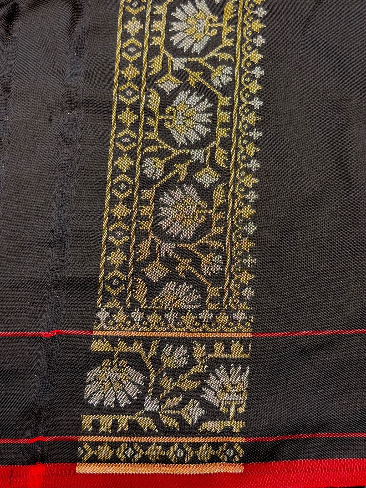 Pure Ektara Silk Jamdani Saree | Elegant Black Design