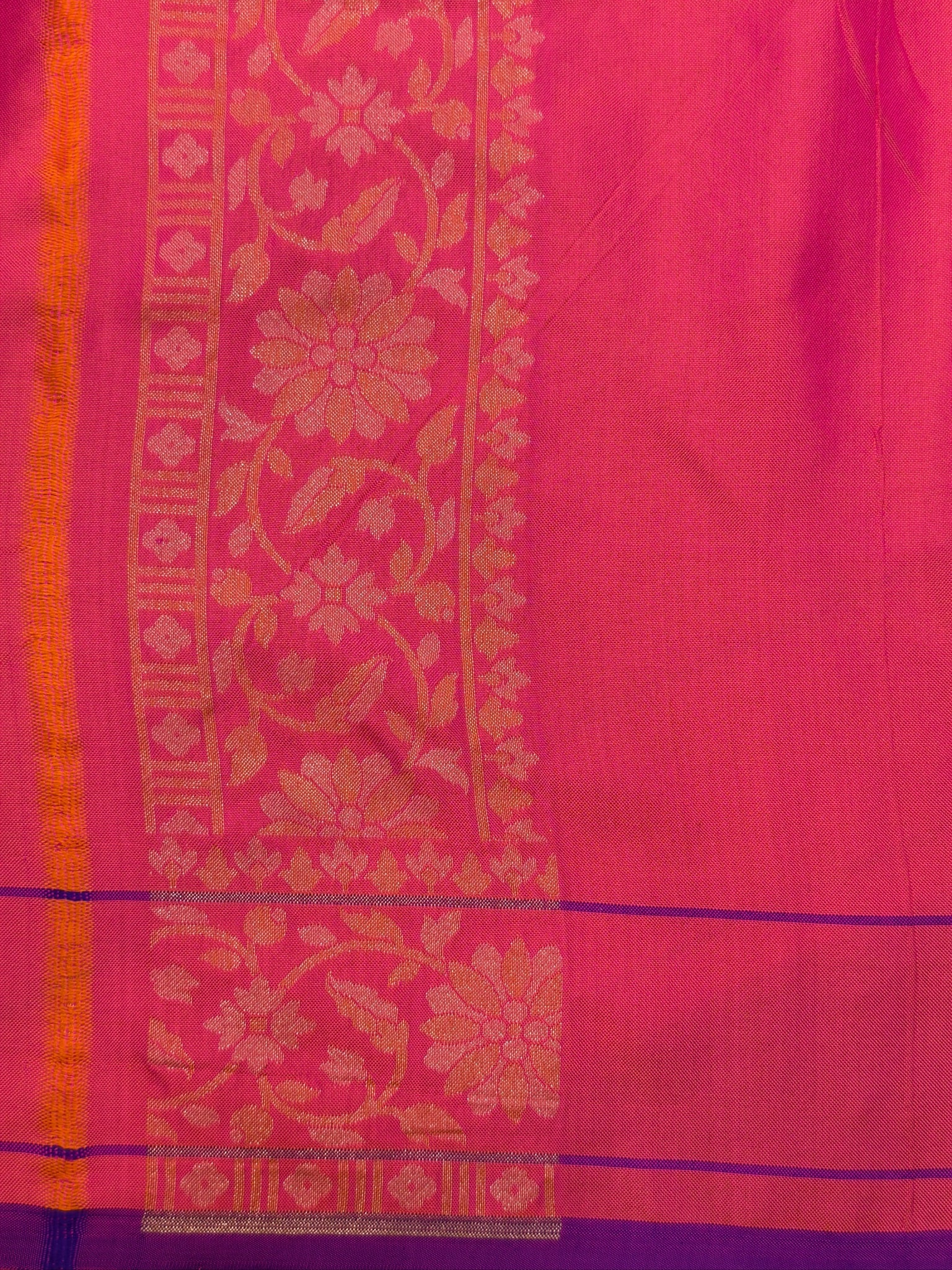 Pure Ektara Silk Jamdani Saree | Elegant Pinkish Orange Design