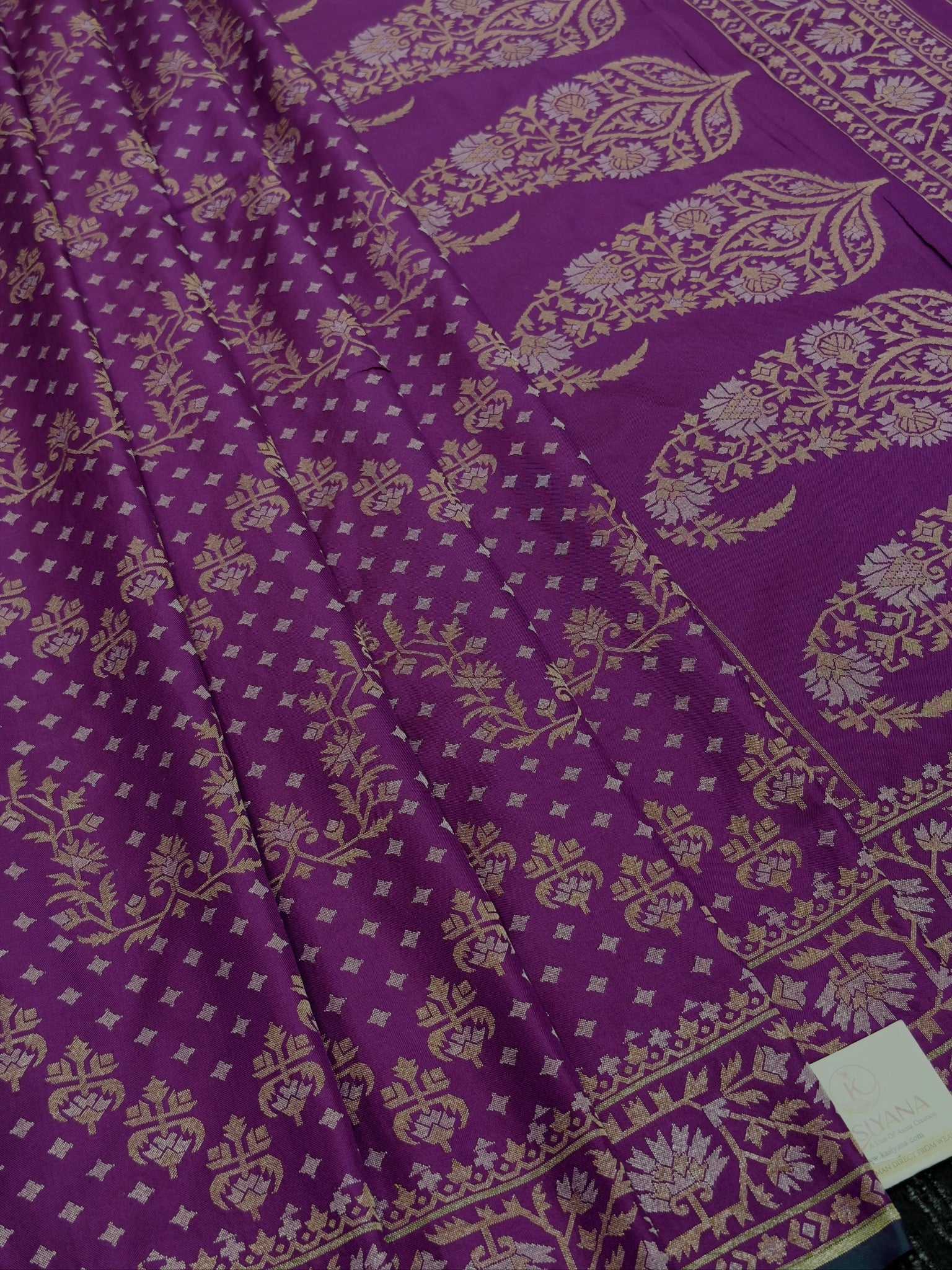 Pure Ektara Silk Jamdani Saree | Elegant Purple Design