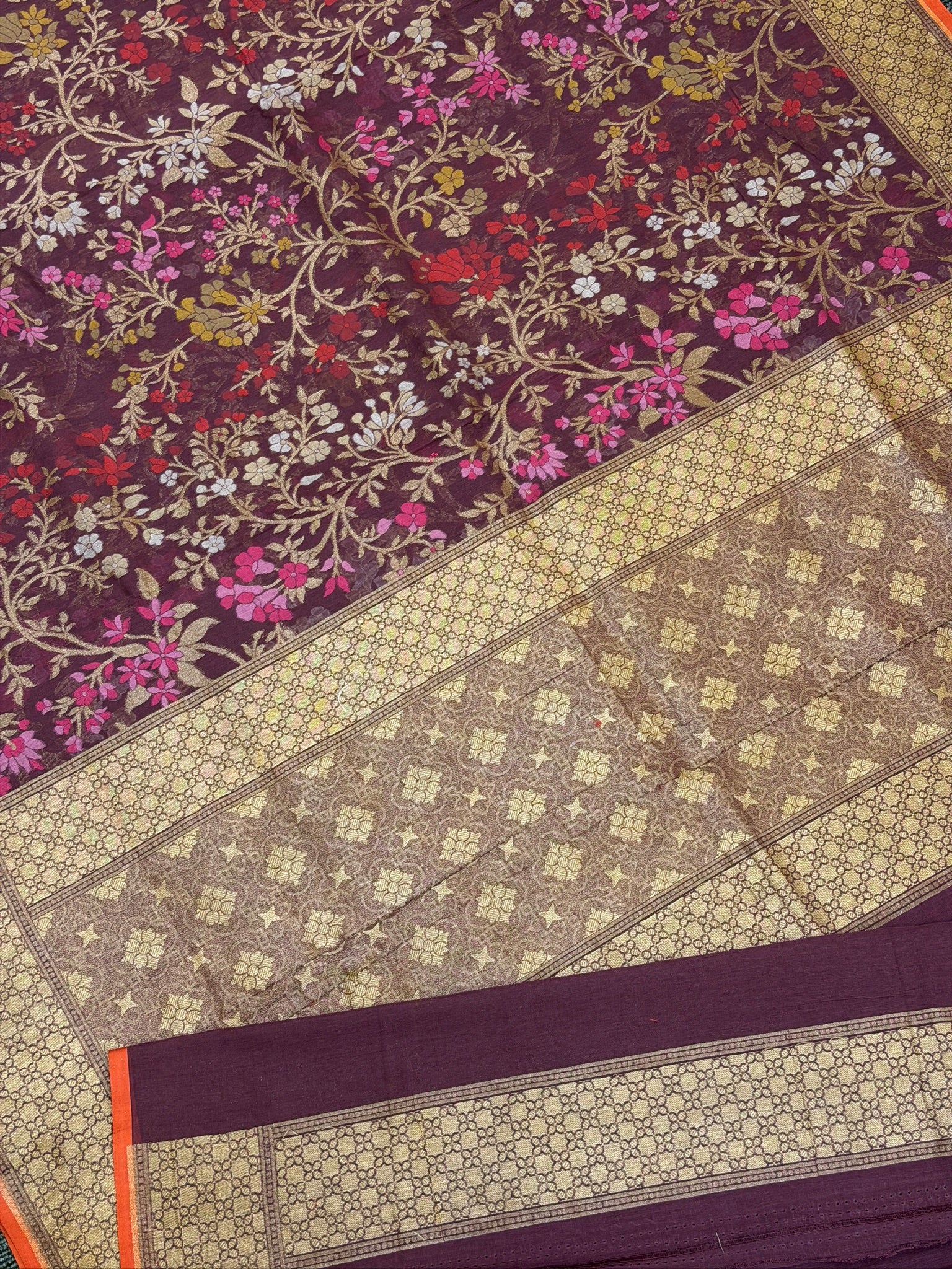 Pure Cotton Jamdani Saree | Elegant Coffee Brown Design