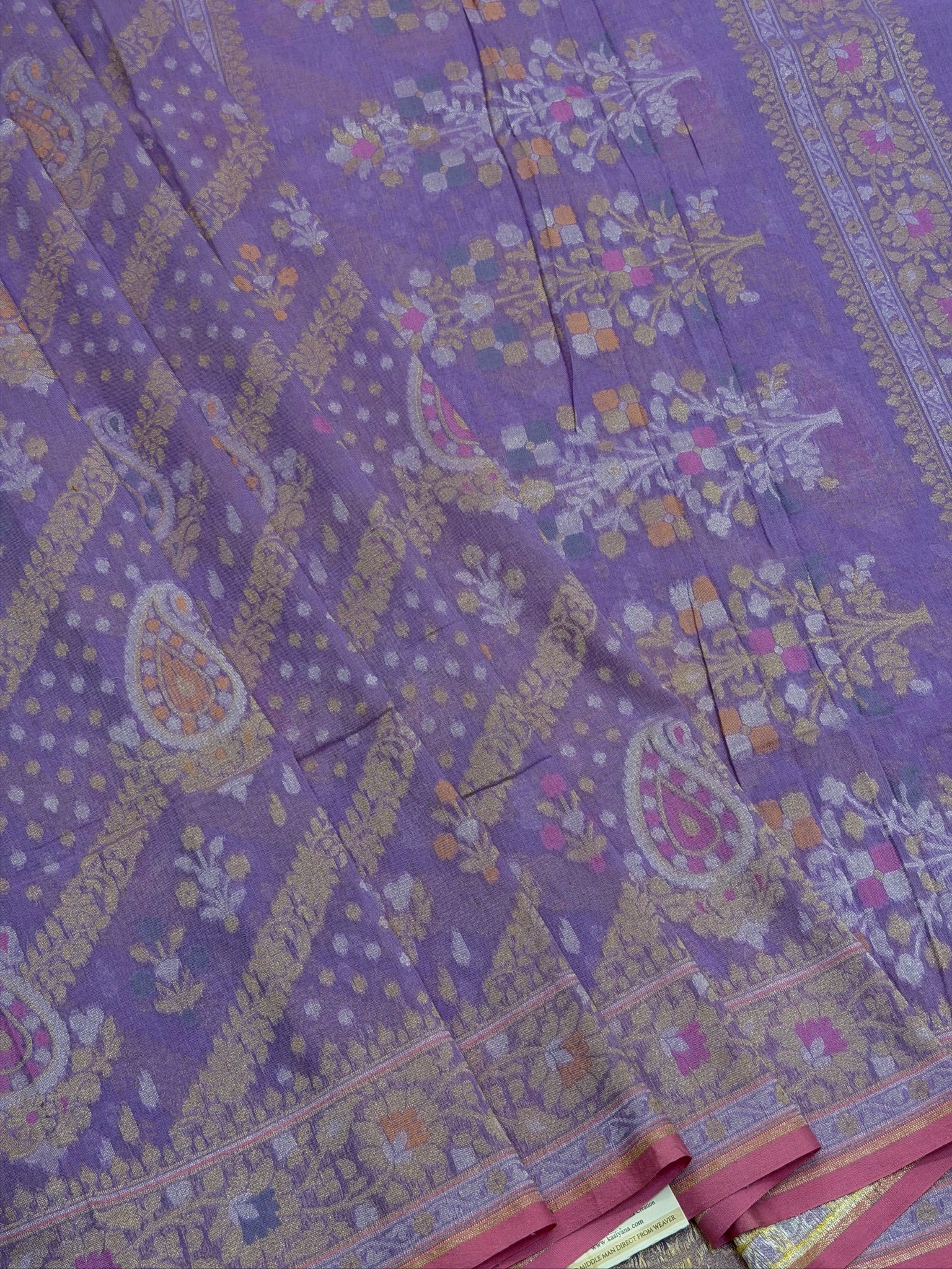 Pure Cotton Jamdani Saree | Elegant Lavender Design