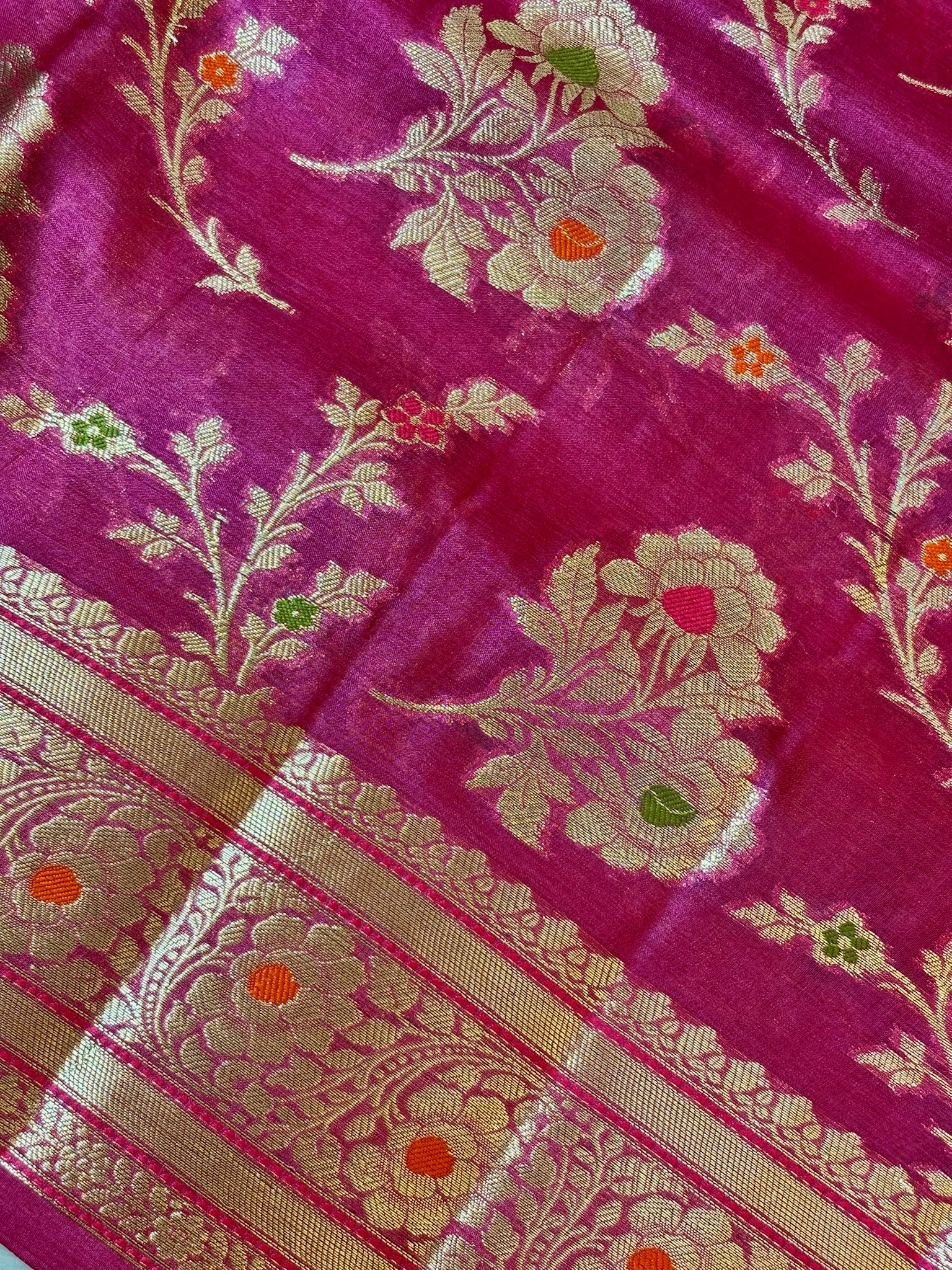 Blush Pink Pure Chiniya Silk Saree with Zari Weave Border | Elegant Festive & Wedding Wear