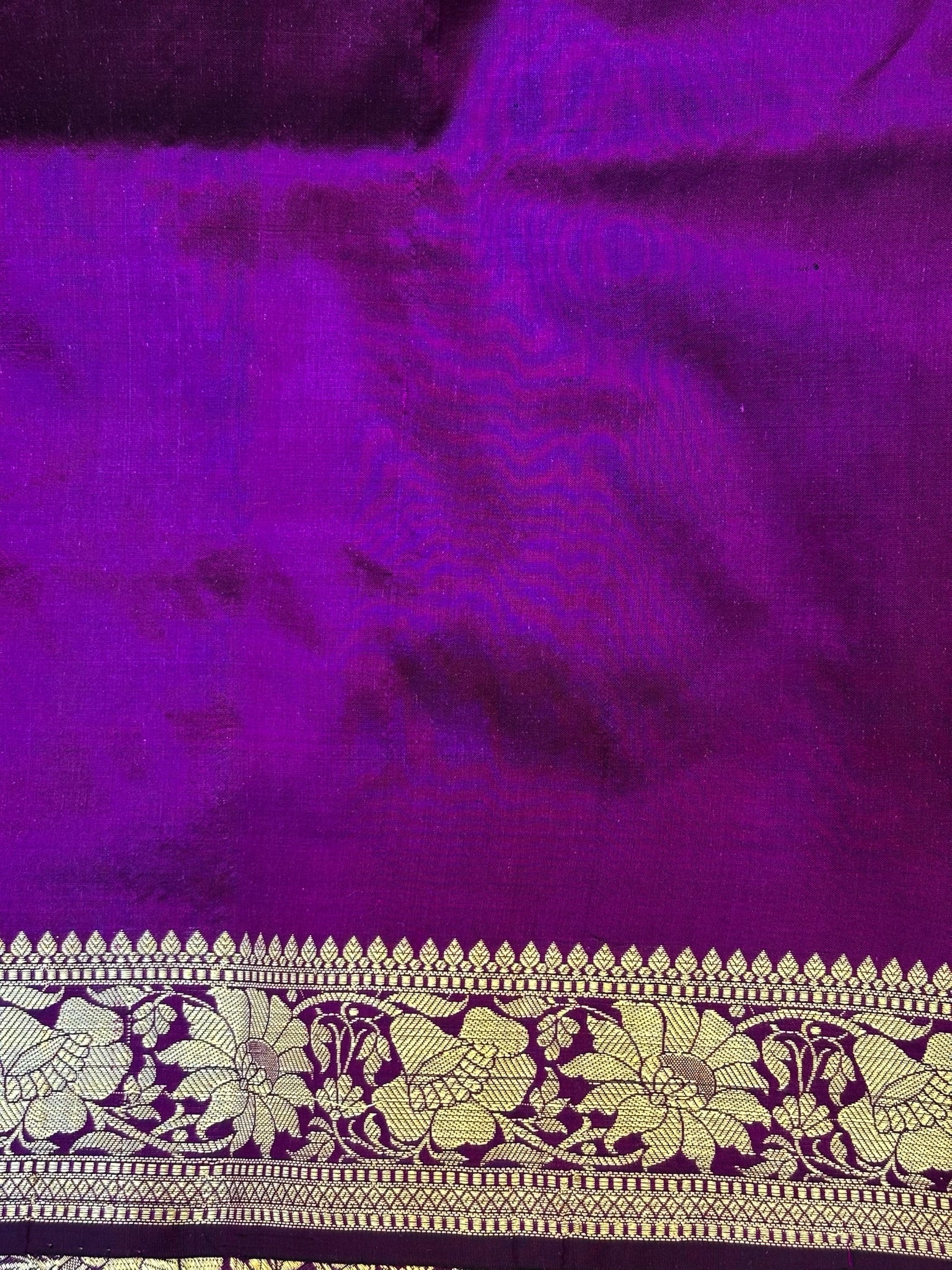 Premium Zari Buti Purple Saree with Intricate Gold Border | Elegant Ethnic Wear for Festive & Wedding
