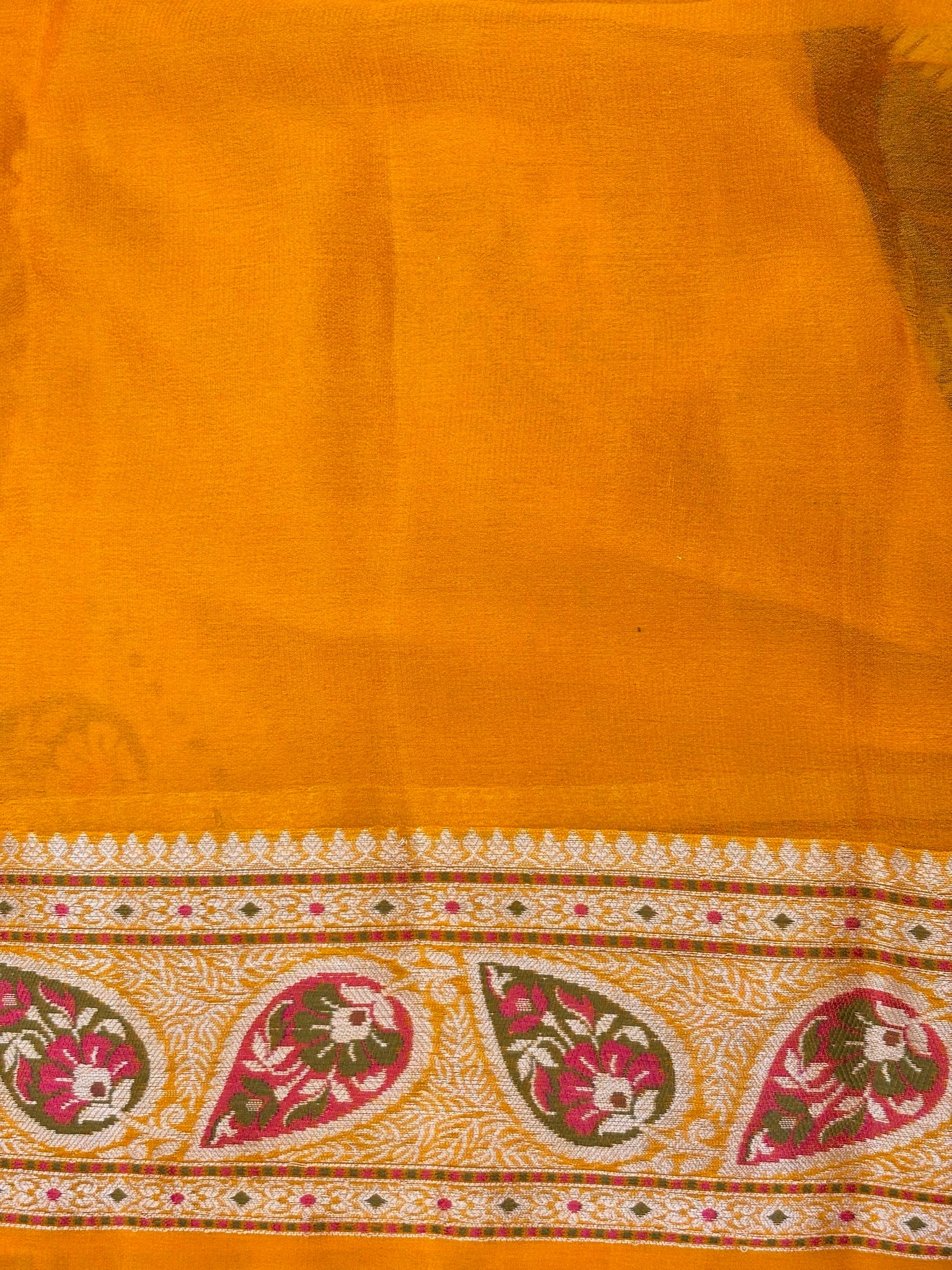 Pure Chiffon Silk Saree in Yellow with Zari Border | Handcrafted Elegant Party Wear