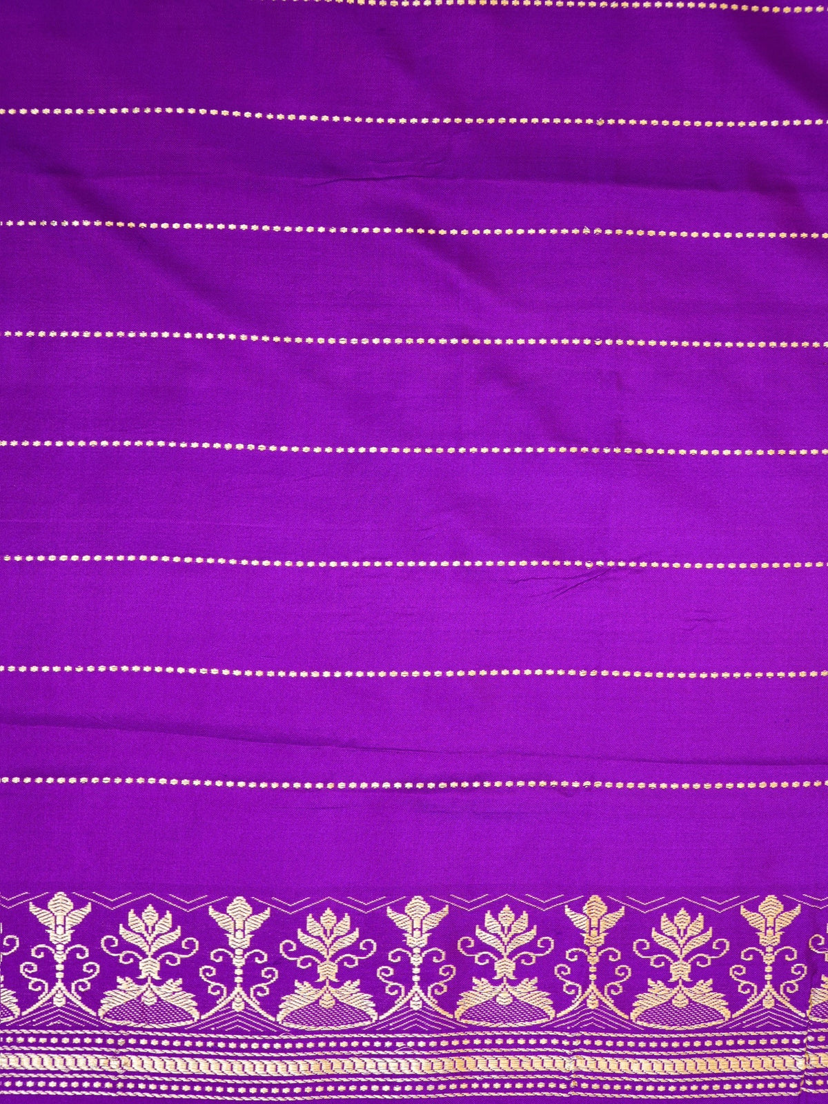 Purple 100% Pure Ektara Handwoven Silk Saree with Zari Work