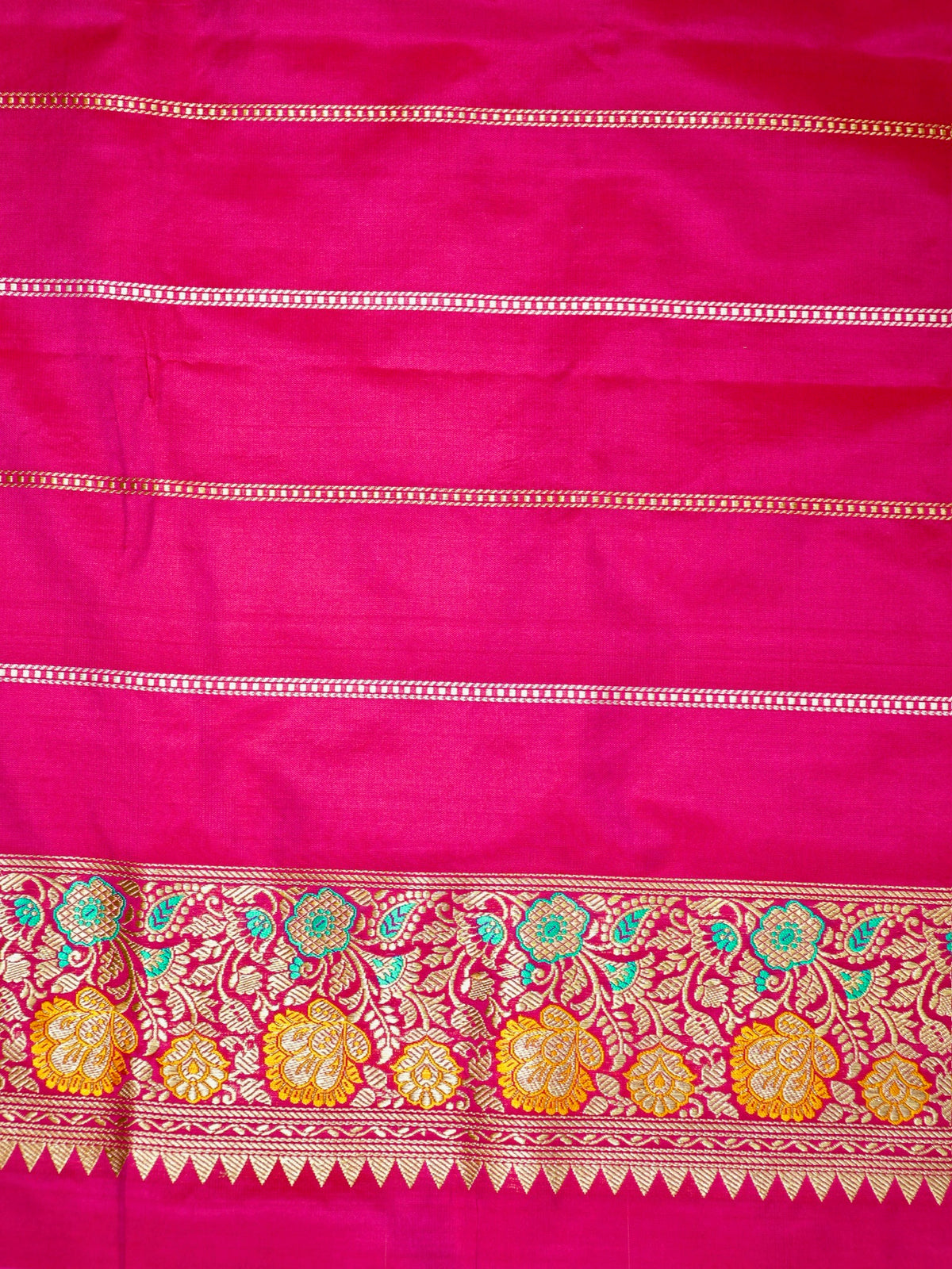 Rani Pink 100% Pure Katan Handwoven Silk Saree with Zari Work