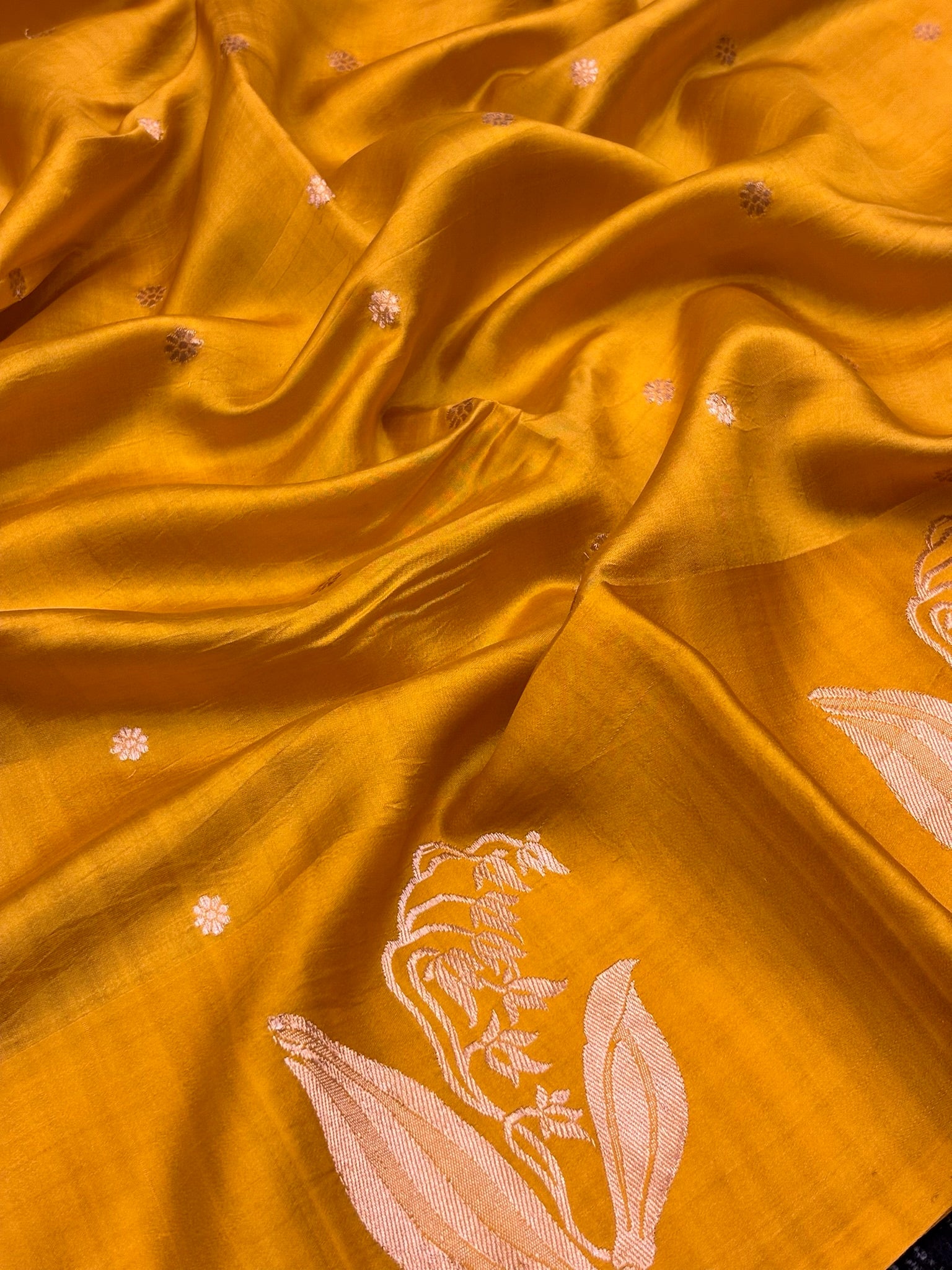 Yellow Premium Banarasi Soft Silk Saree – 100% Handwoven | Elegant & Timeless Design
