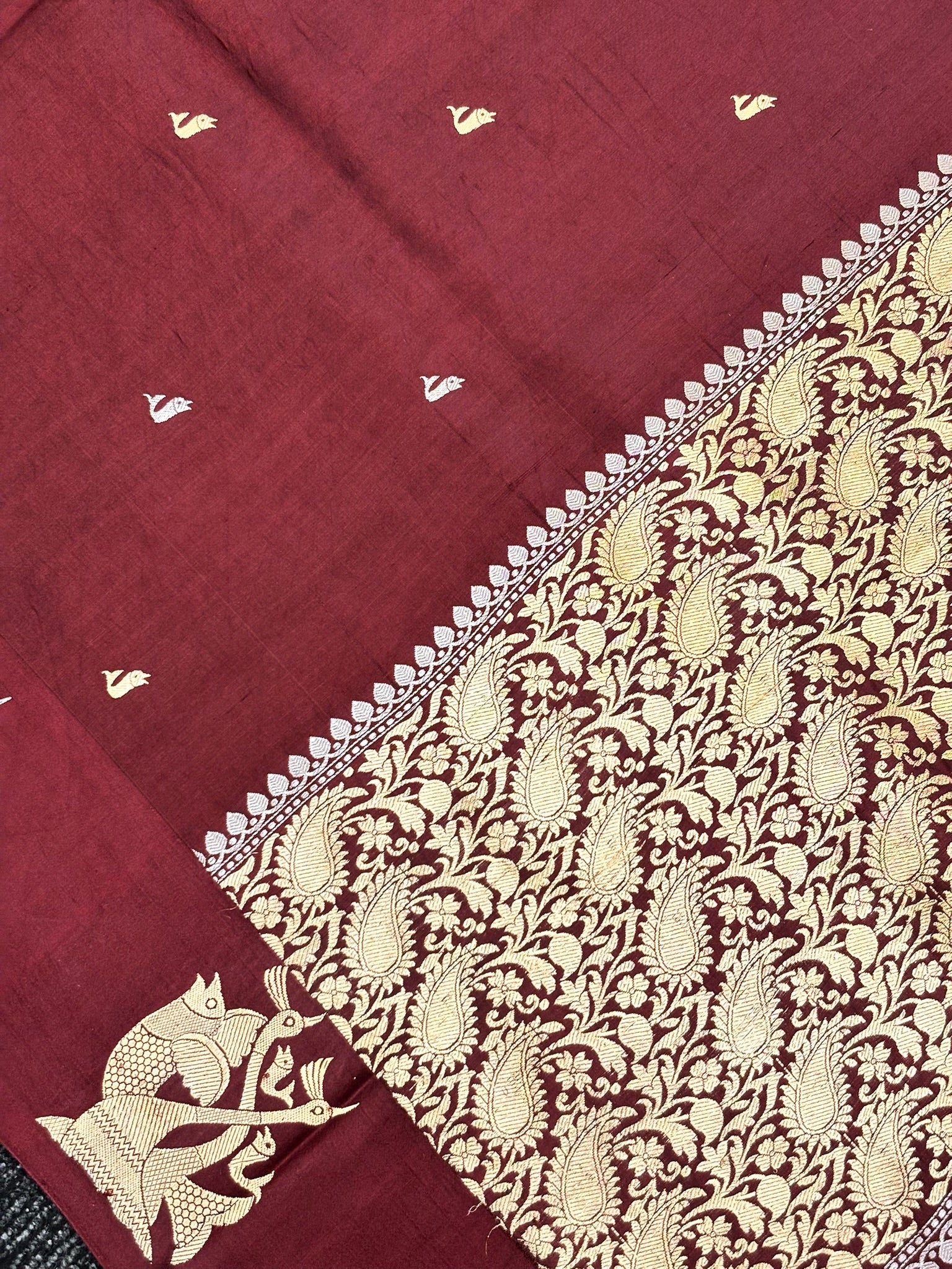 Wine Premium Banarasi Soft Silk Saree – 100% Handwoven | Elegant & Timeless Design