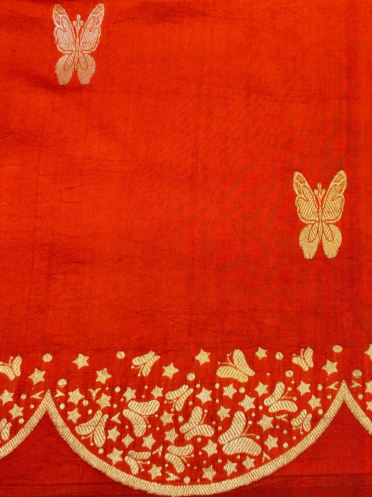 Orange Premium Banarasi Soft Silk Saree – 100% Handwoven | Elegant & Timeless Design