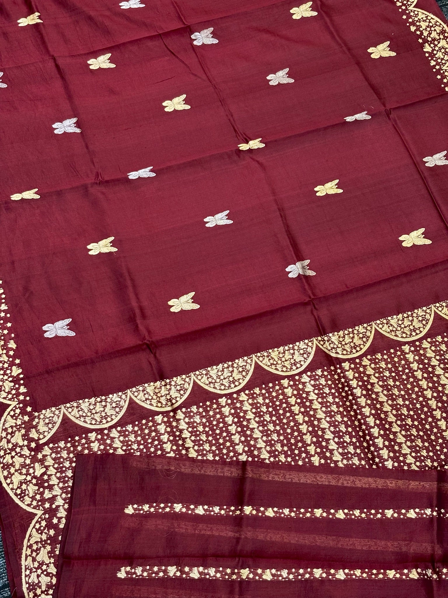 Wine Premium Banarasi Soft Silk Saree – 100% Handwoven | Elegant & Timeless Design