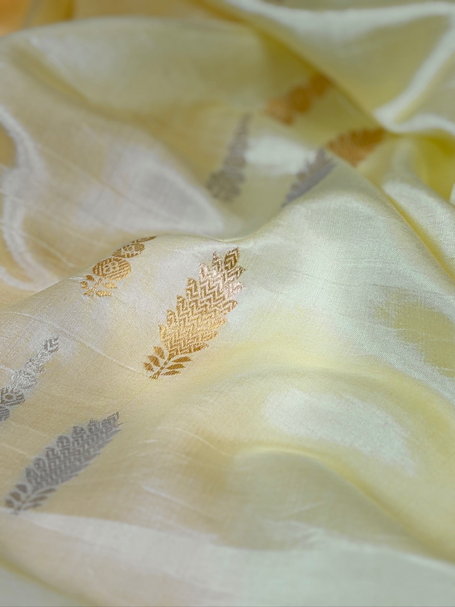 Butter Yellow 100% Pure Soft Katan Silk Handwoven Saree
