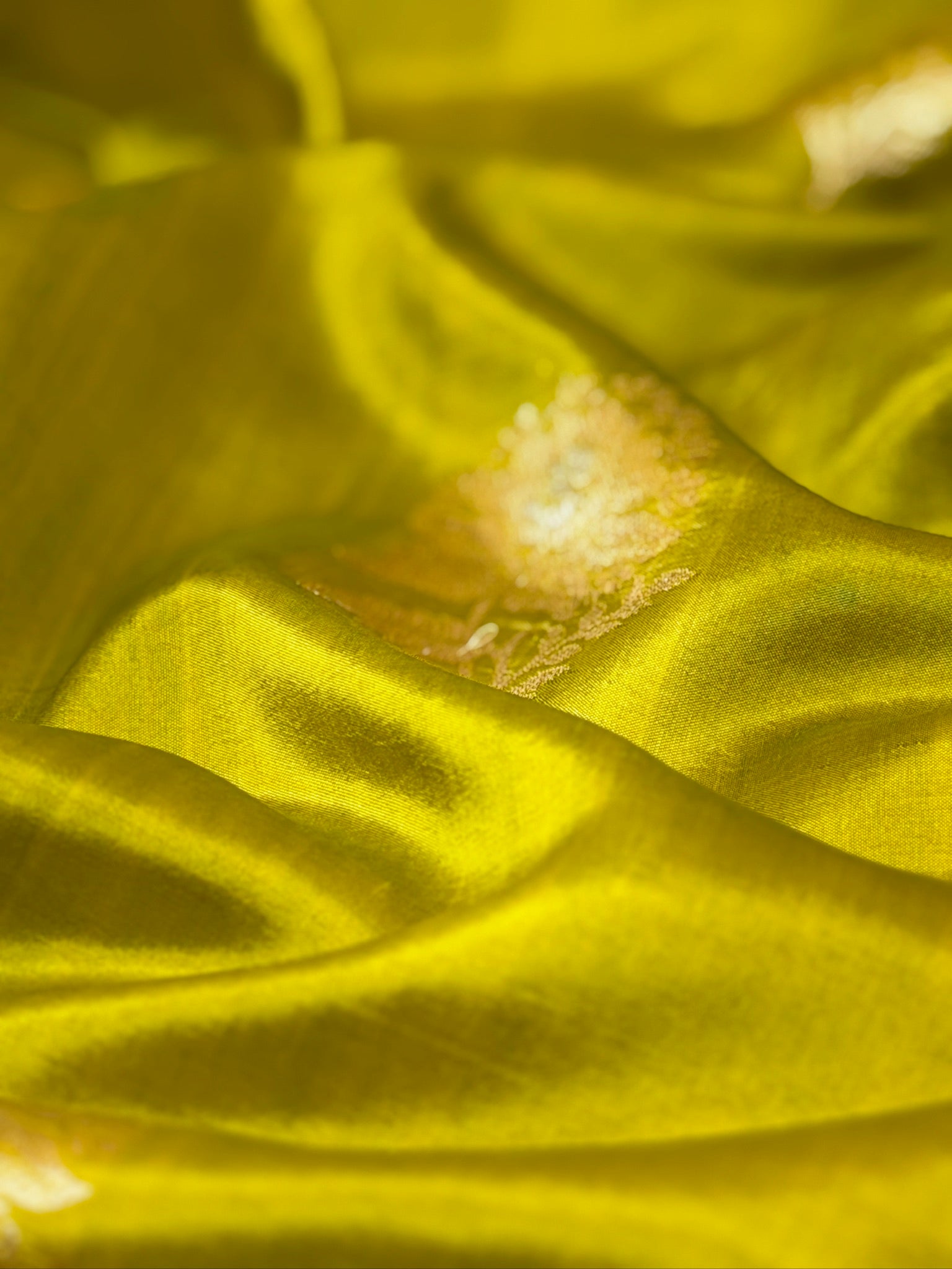 Lime Yellow 100% Pure Soft Katan Silk Handwoven Saree