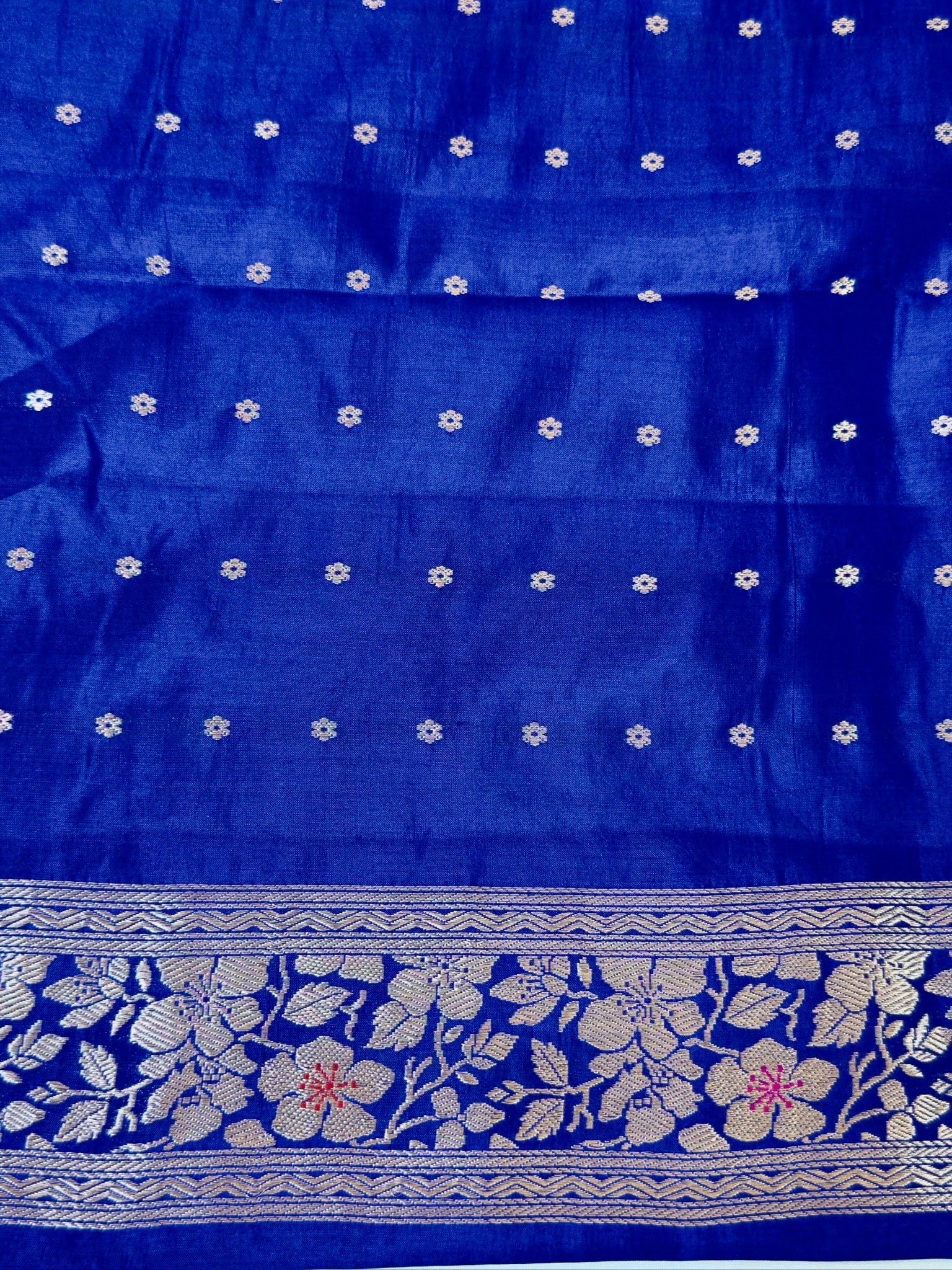 Royal Blue 100% Pure Soft Katan Silk Handwoven Saree