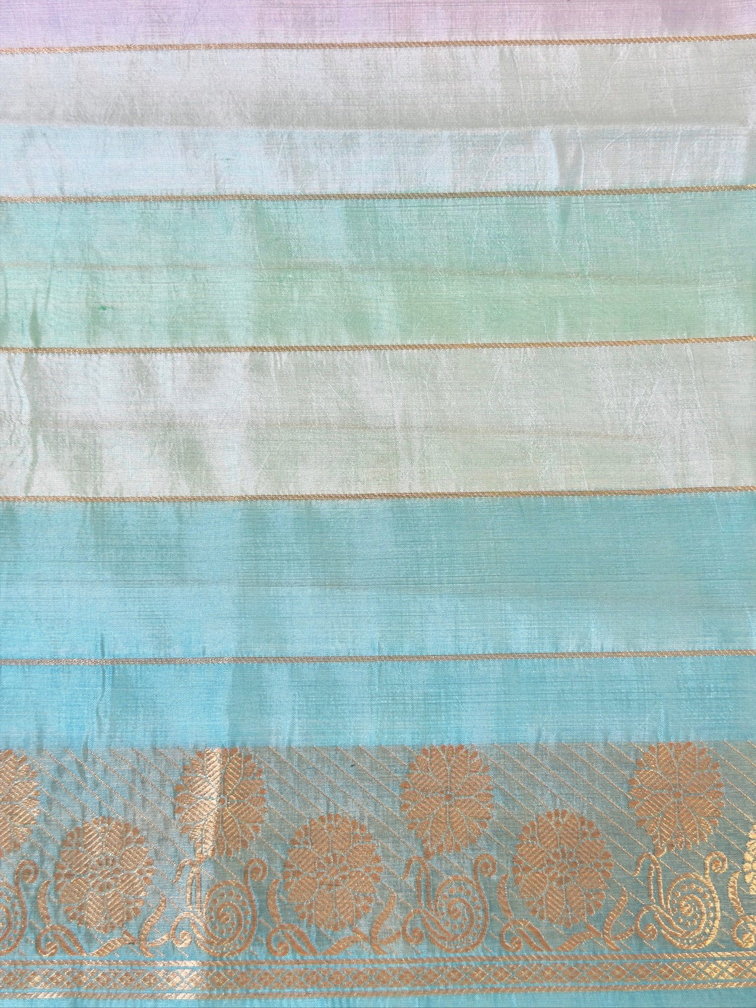 Blue 100% Pure Soft Katan Silk Handwoven Saree