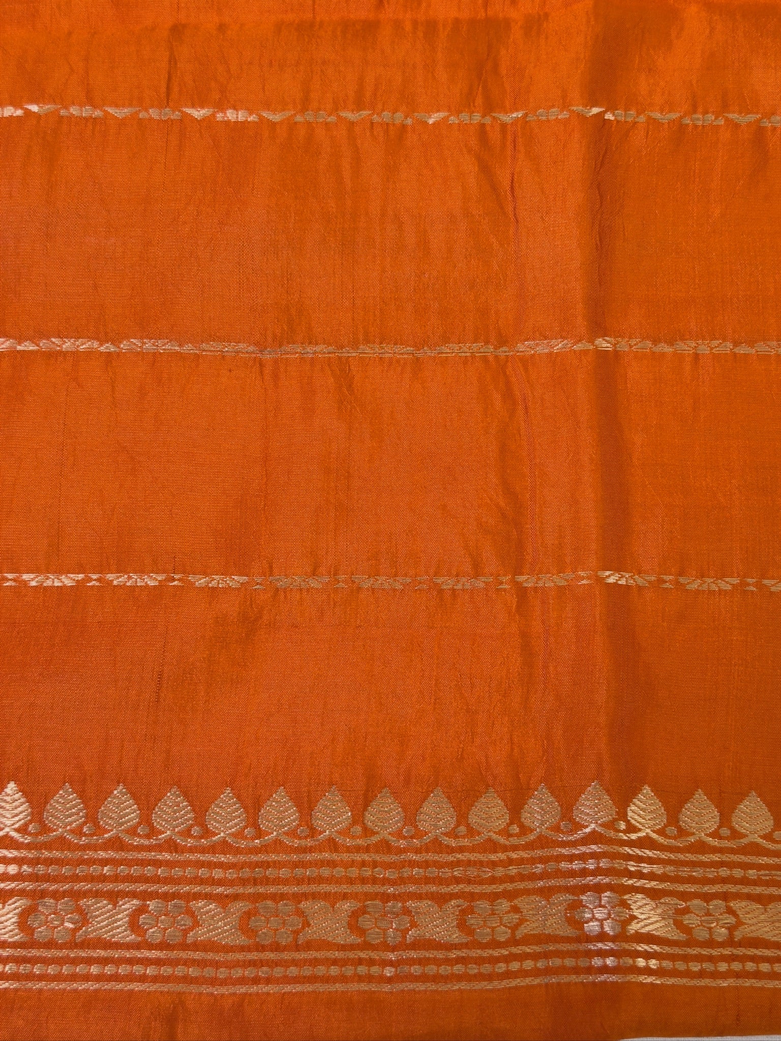 Orange Purple Banarasi Pure Soft Silk Saree