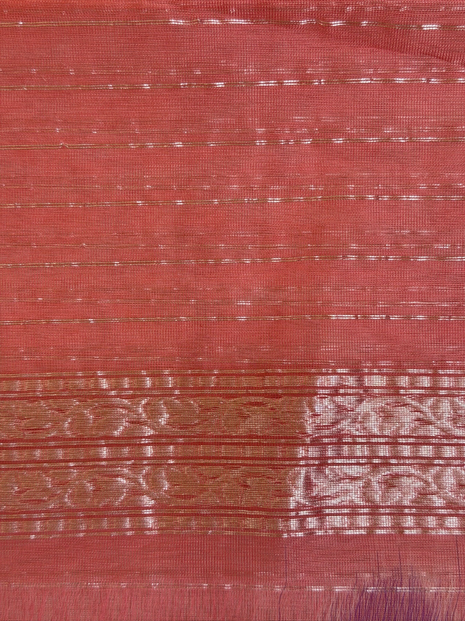 Rose Pink Pure Tissue Silk Kadiyal Border Banarasi handwoven Saree