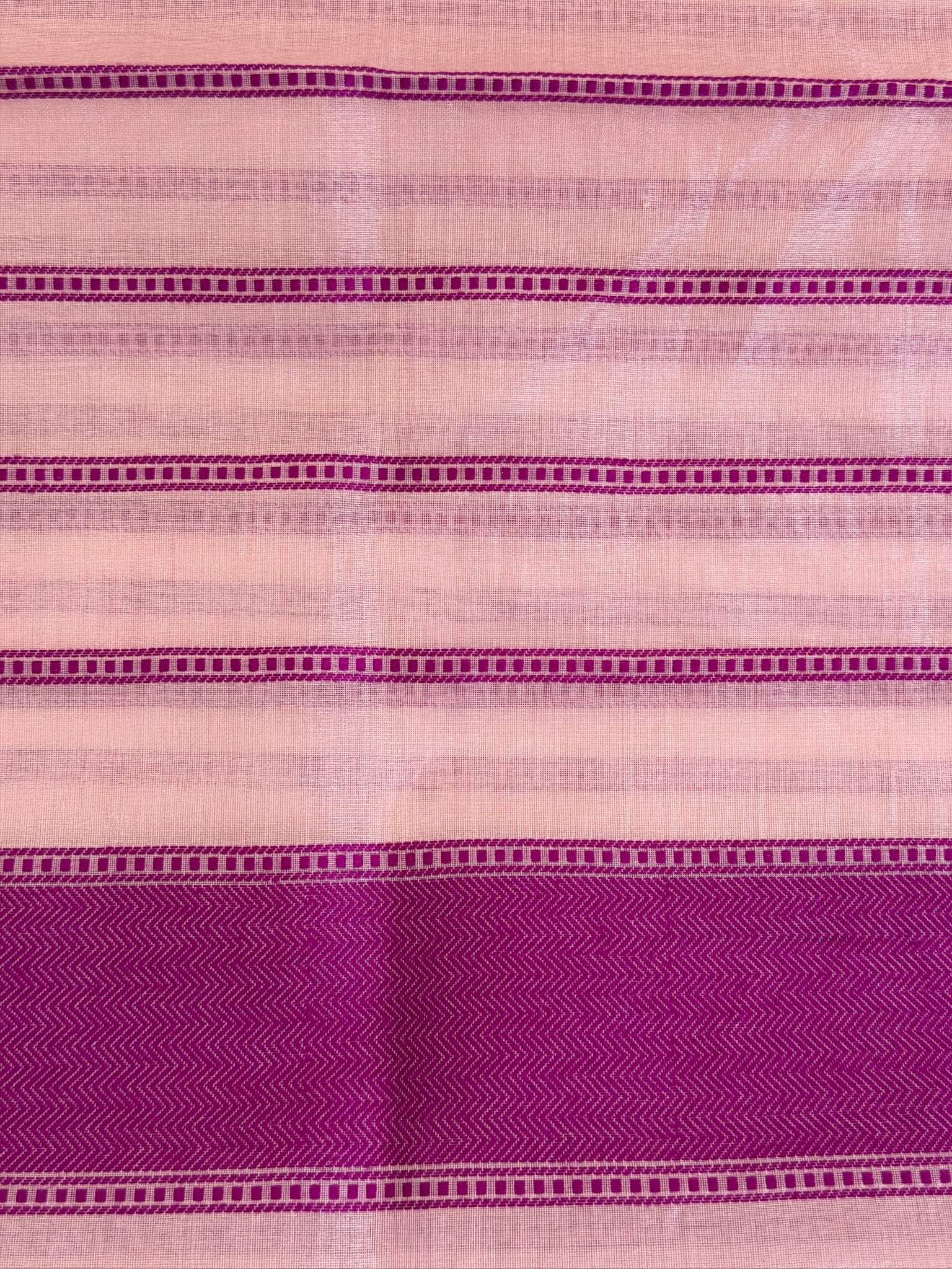 Baby Pink Pure Kora Silk Kadiyal Border Banarasi handwoven Saree