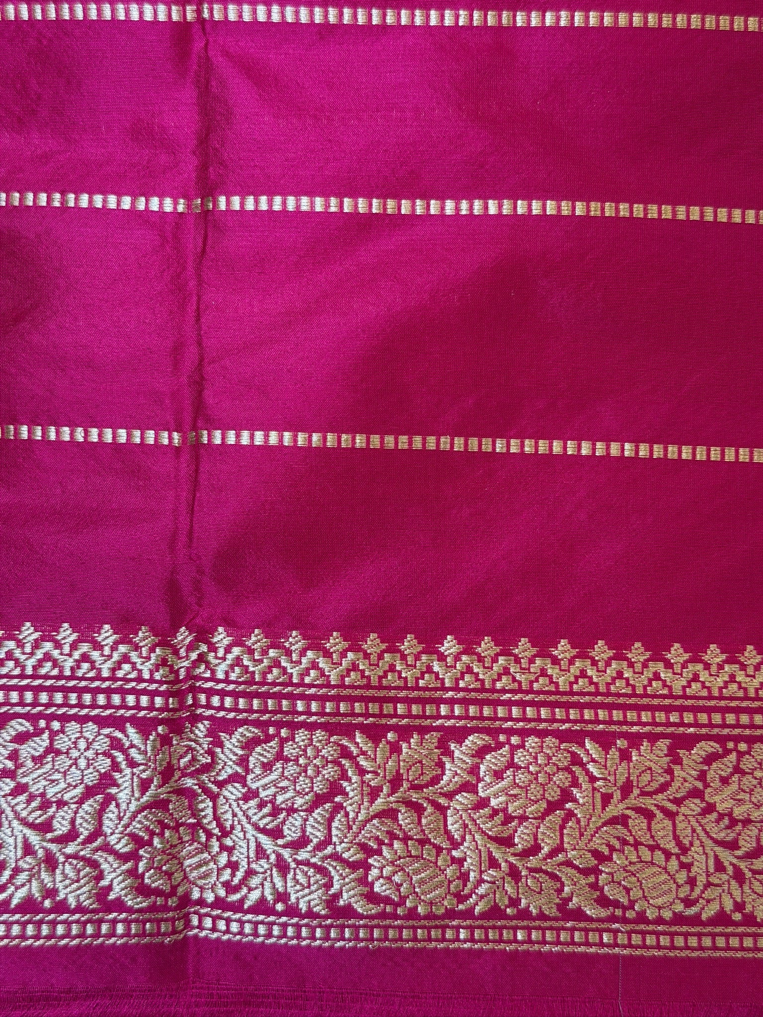 Peach Pure Tissue Silk Kadiyal Border Banarasi handwoven Saree