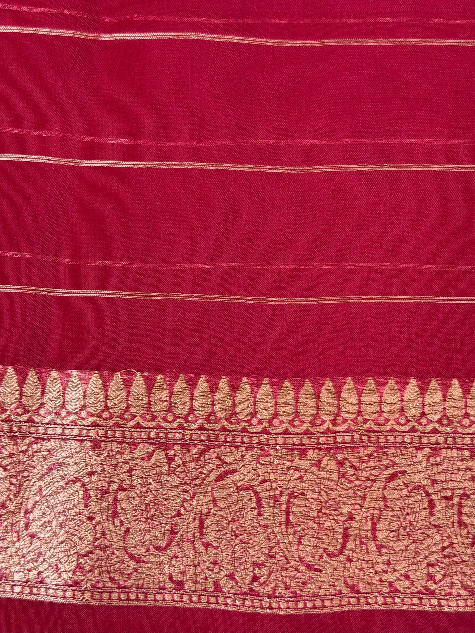 Apple Pink Handwoven Kora Silk Saree with Hand-Brush Dyeing & Zari Border