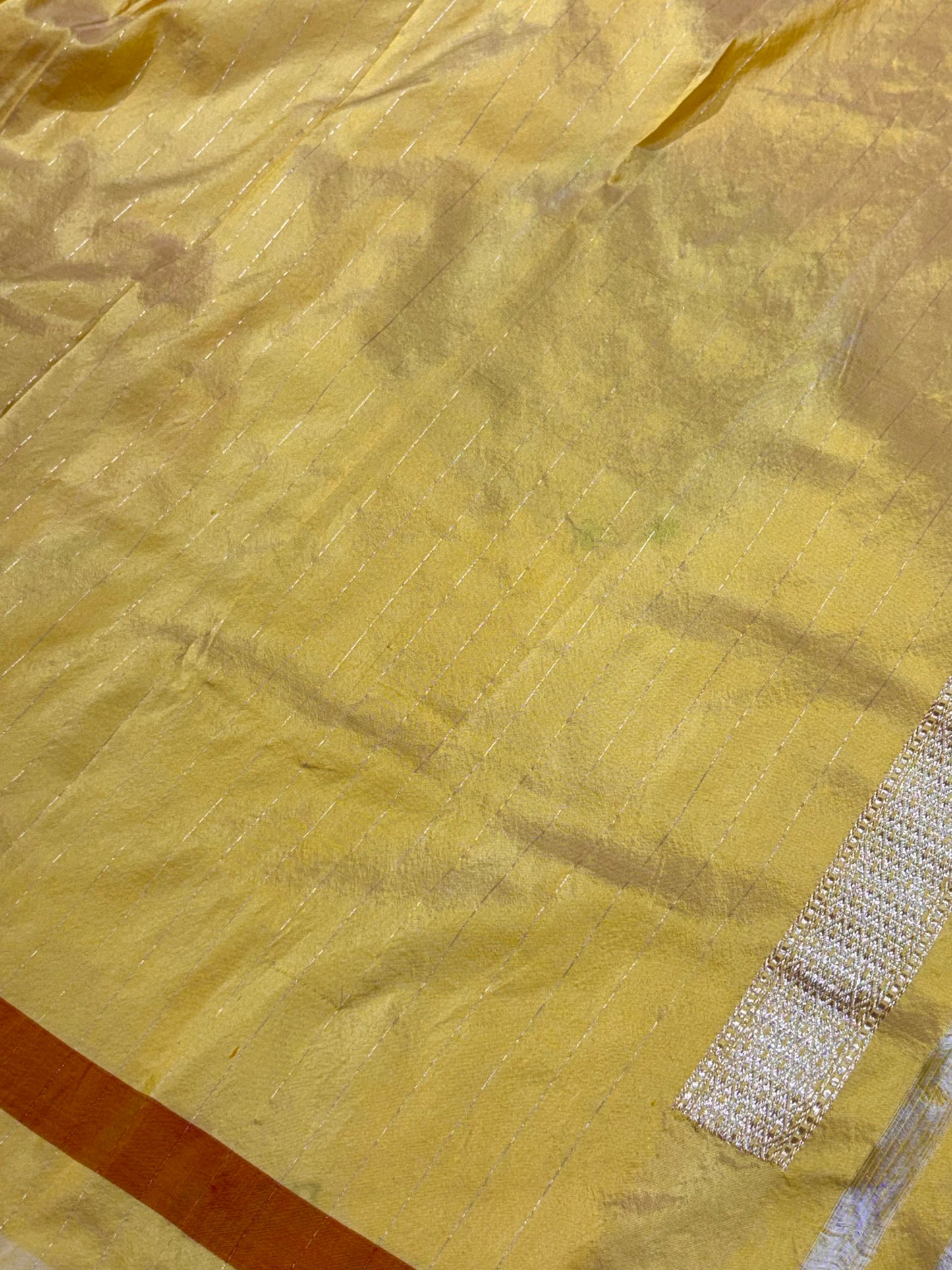 Yellow Pure Katan Silk handwoven saree