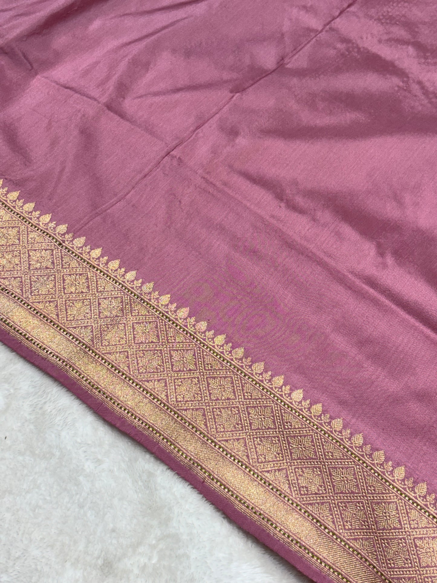 Mauve Pure Katan Silk handwoven saree