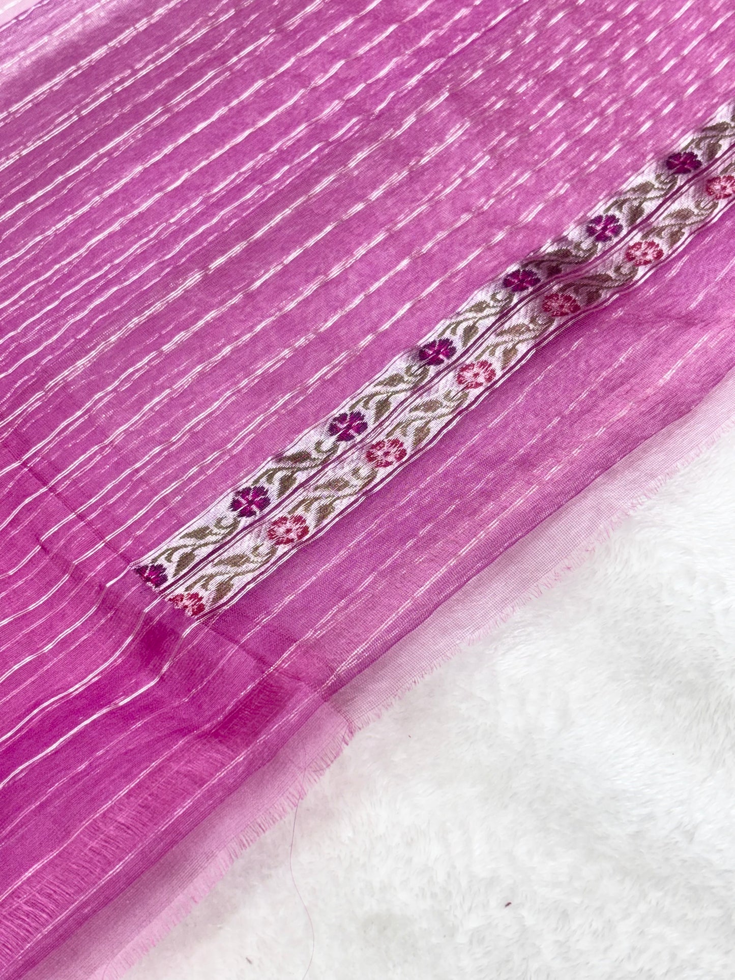 Blush Pink Pure Ektara Tissue Silk Handwoven