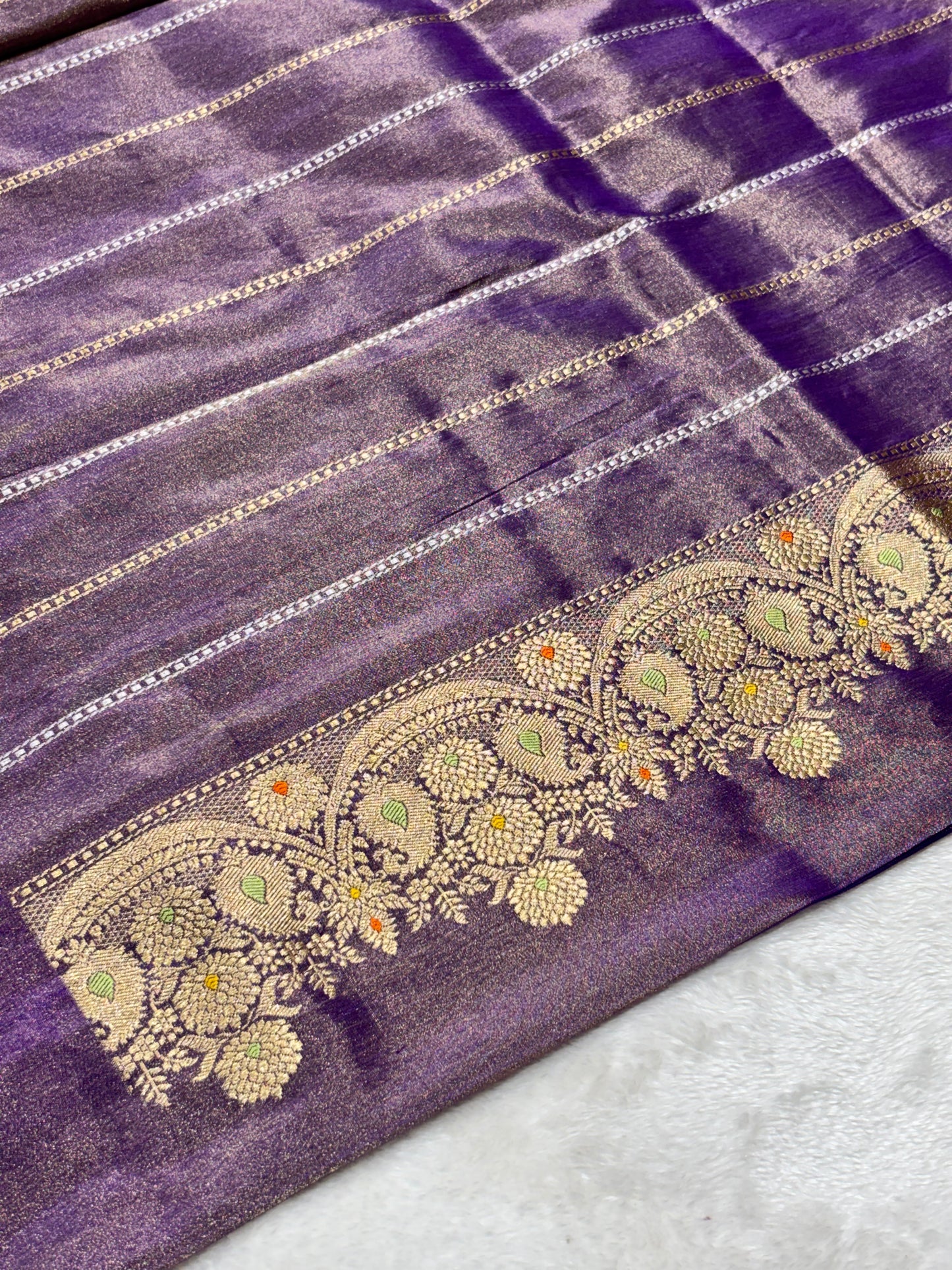 Mint Green Pure Tissue Silk Handwoven