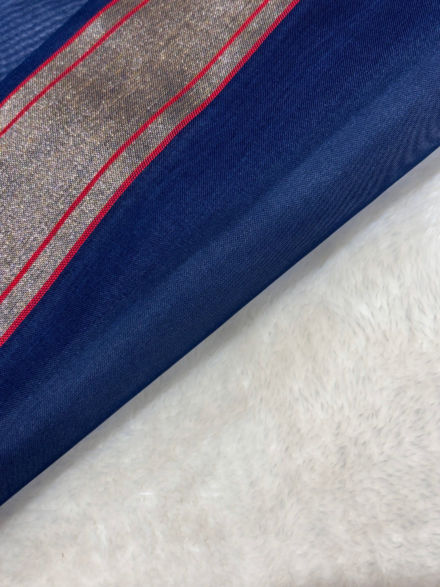 Midnight Blue Silk Jamdani Mina Handwoven Saree