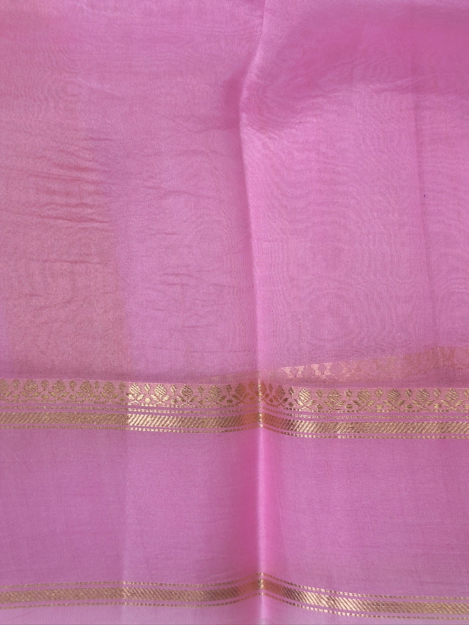 Pink Handwoven Kora Silk Saree