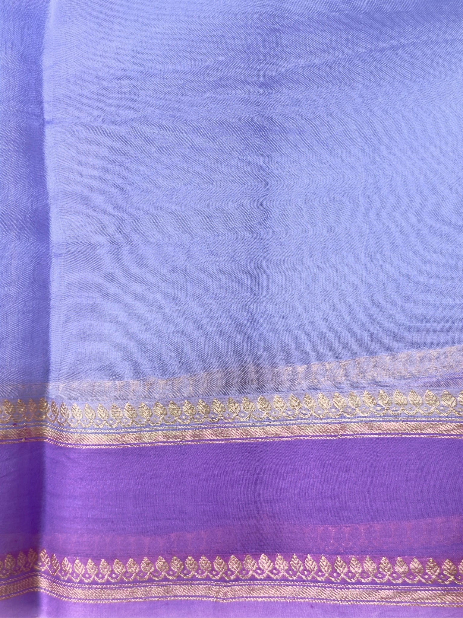 Lavender Handwoven Rangkaat Kora Silk Saree