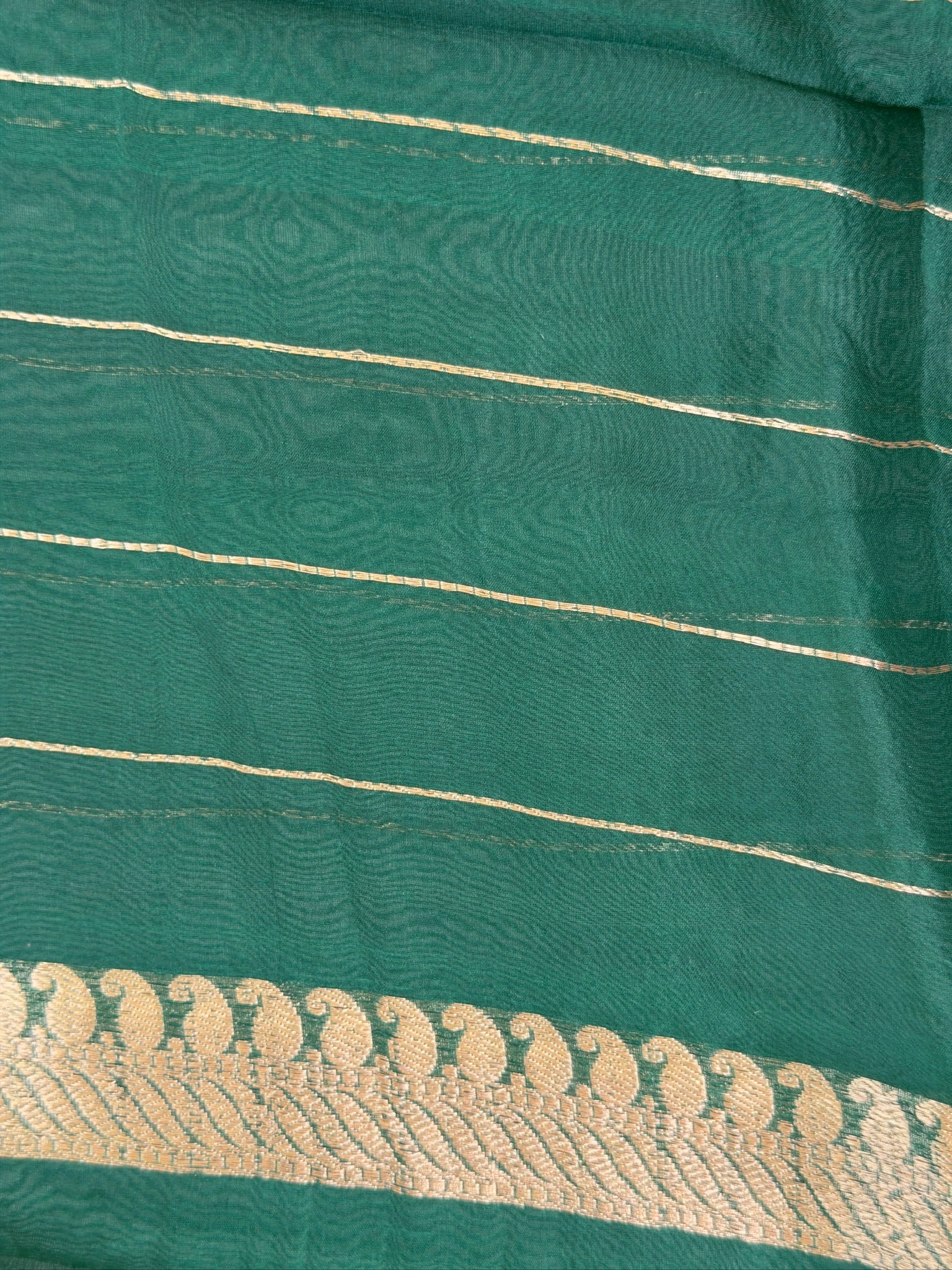 Bottle Handwoven Kora Silk Saree