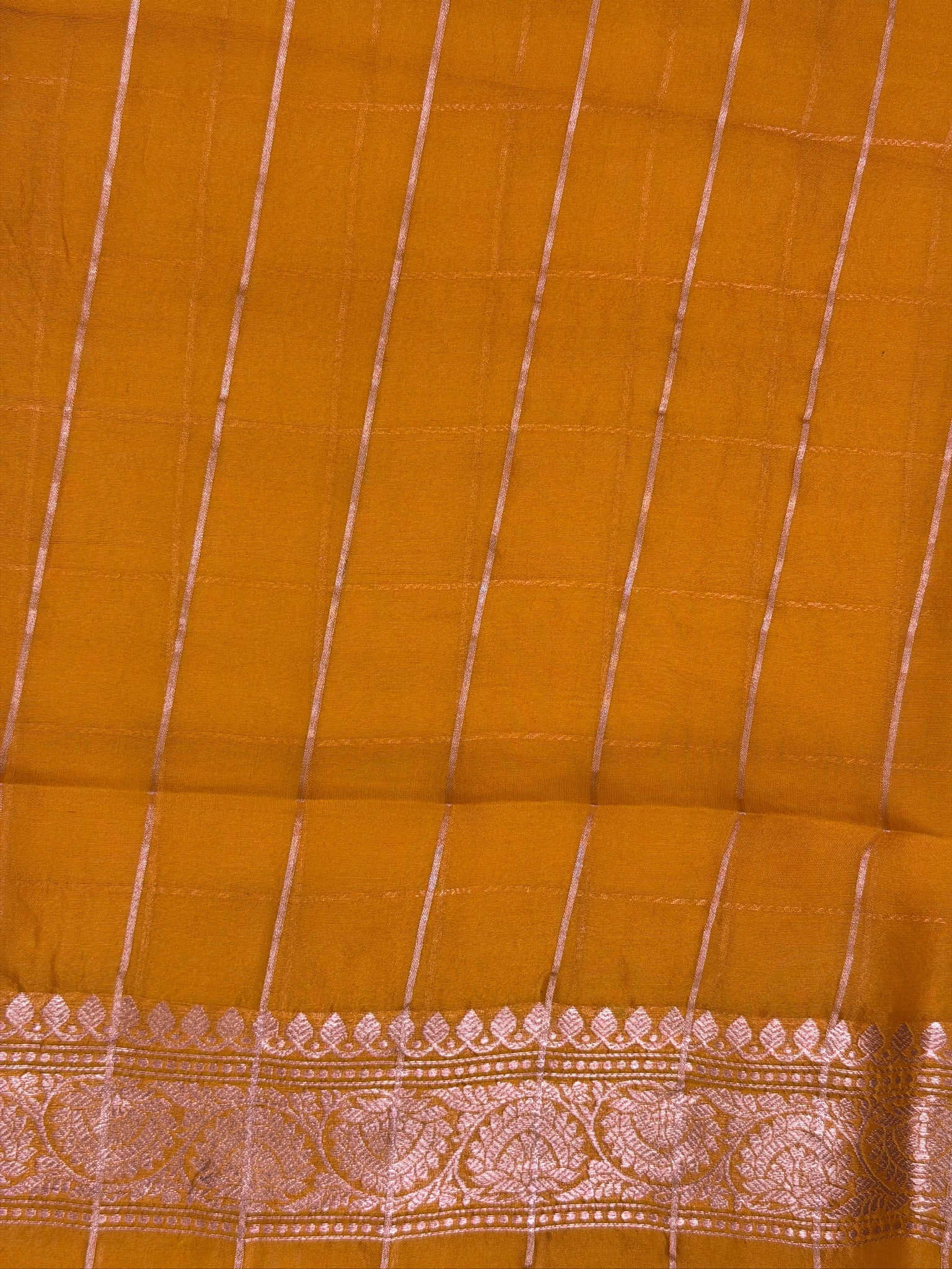 Mango Yellow Handwoven Kora Silk Saree
