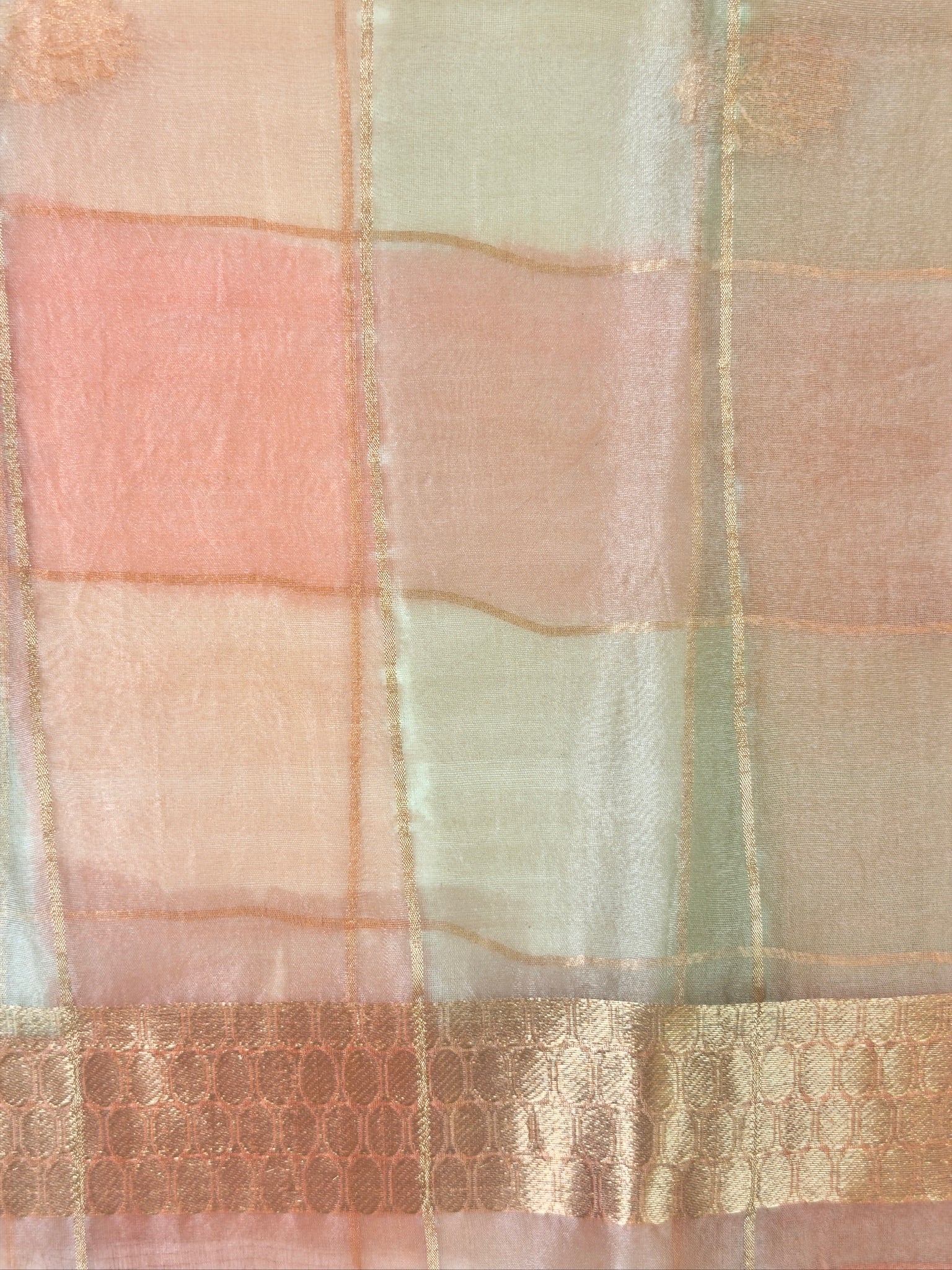Ivory Handwoven Rangkaat Kora Silk Saree