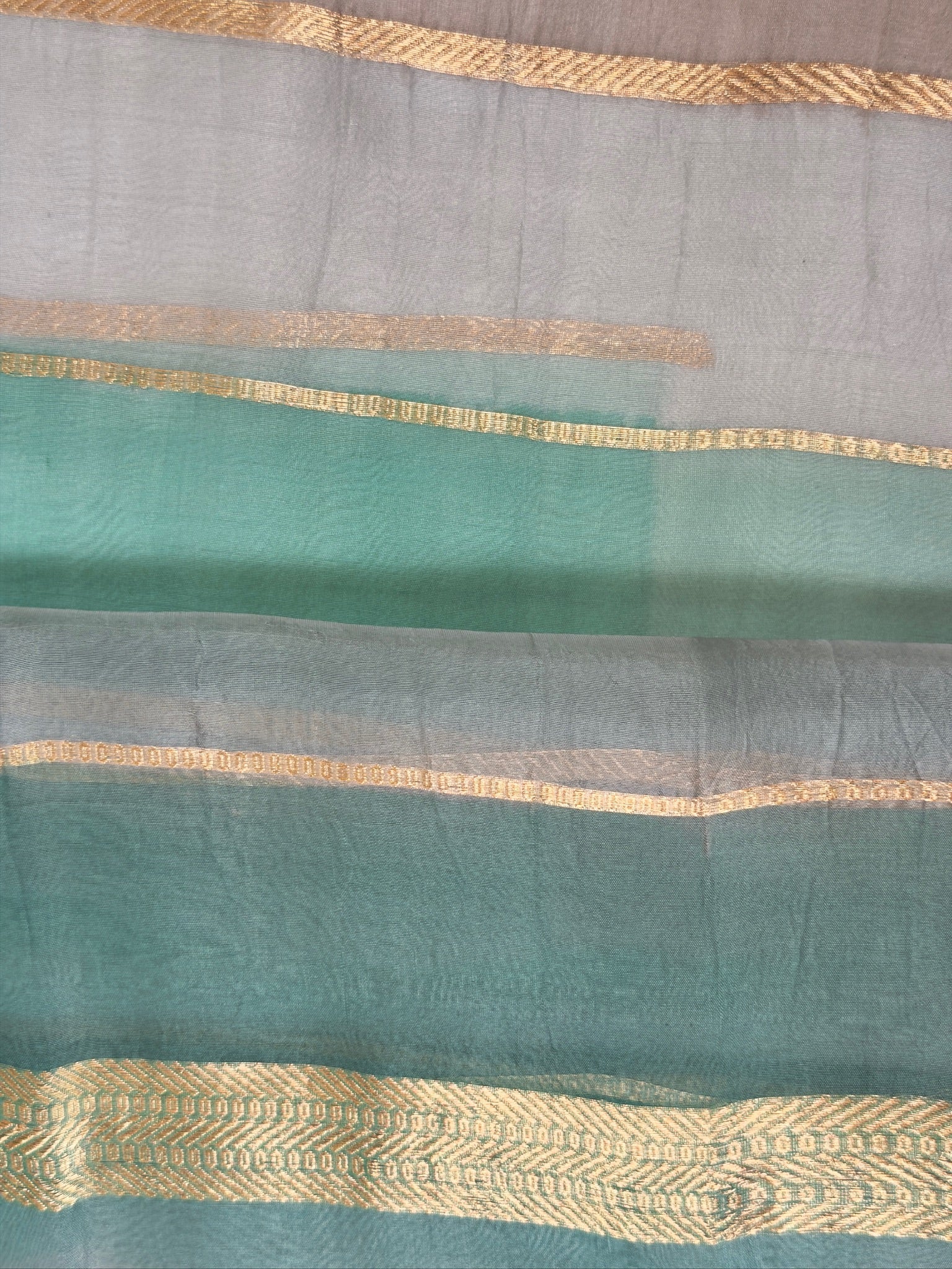 Grey Handwoven Rangkaat Kora Silk Saree