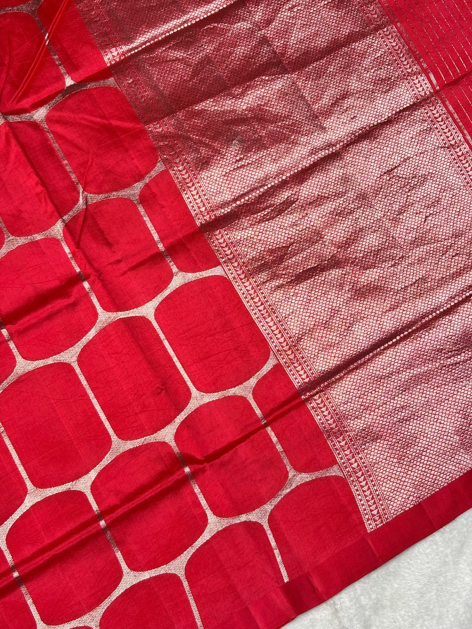 Red Banarasi Pure Soft Silk Saree