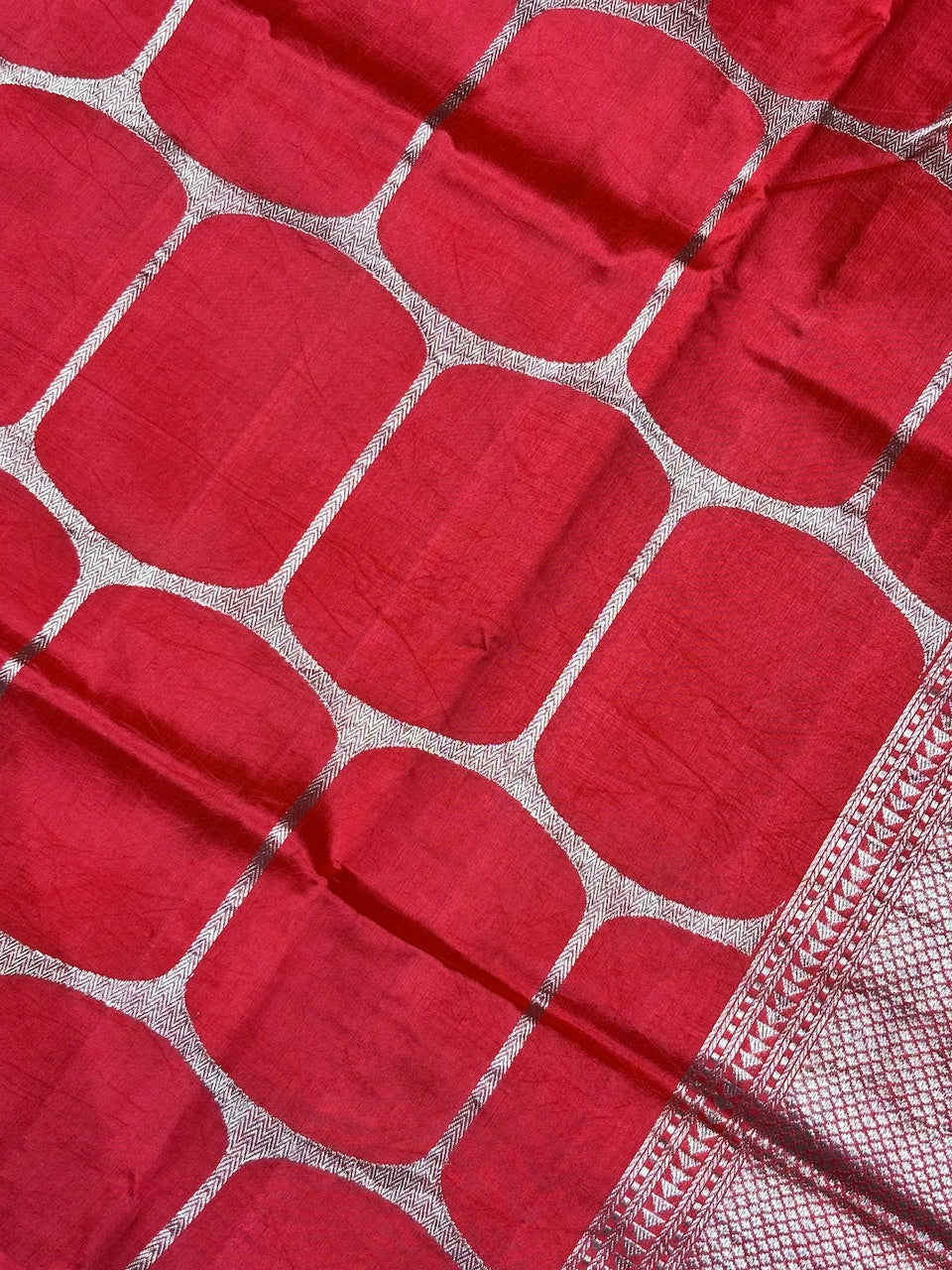 Red Banarasi Pure Soft Silk Saree