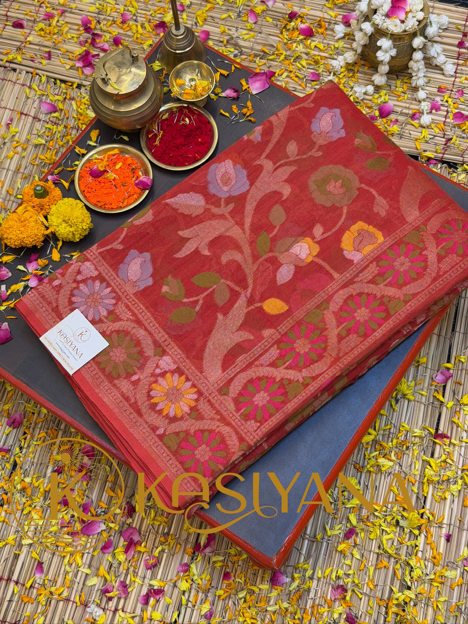 Pure Cotton Jamdani Saree | Elegant Red Design