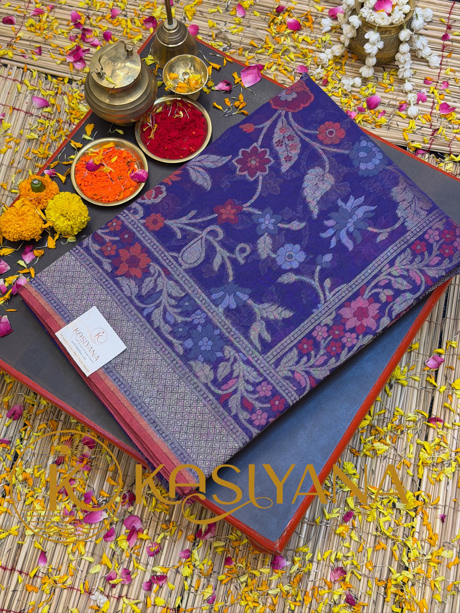Pure Cotton Jamdani Saree | Elegant Purple Design
