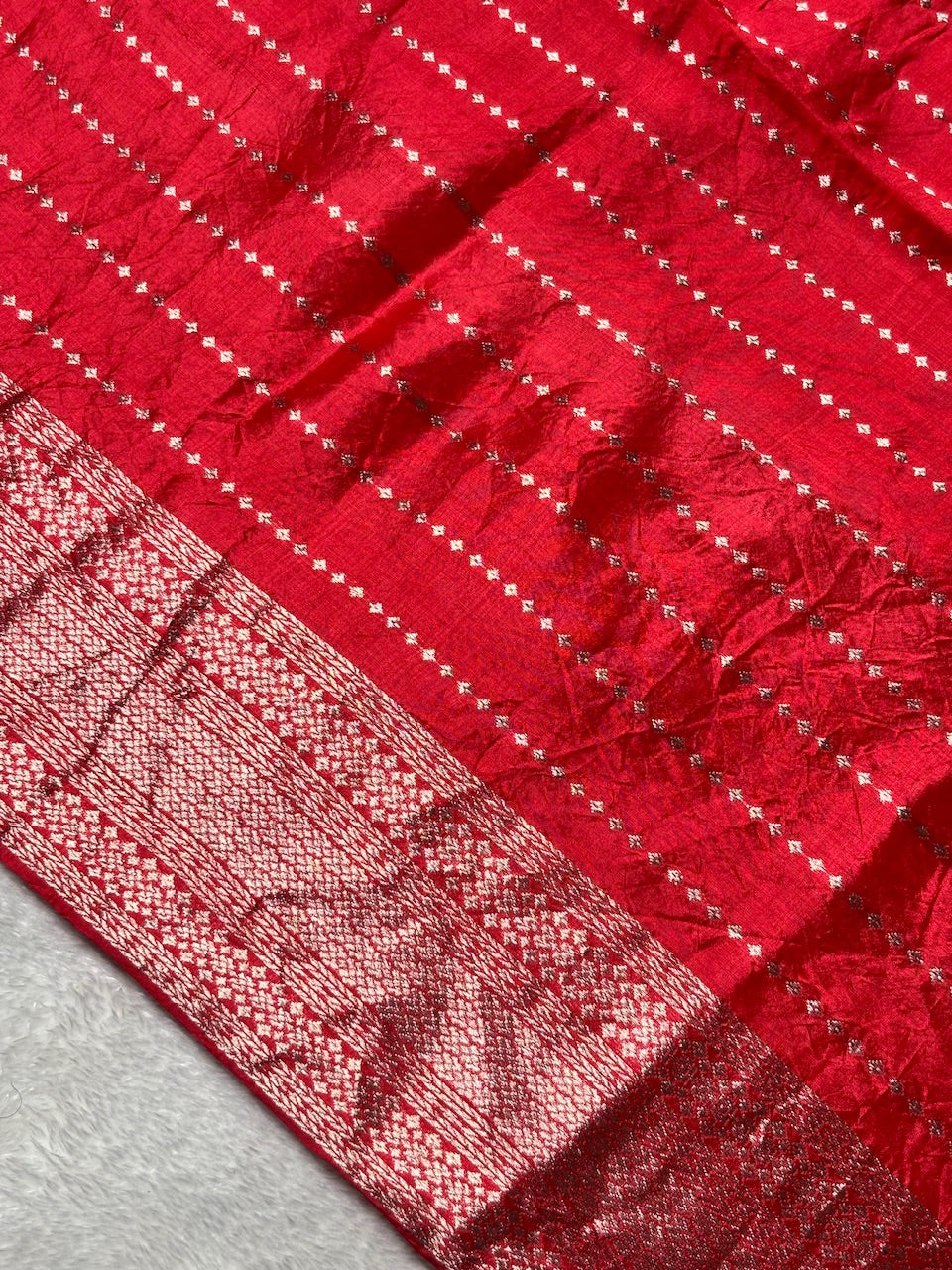 Red Banarasi Pure Puna Silk Saree